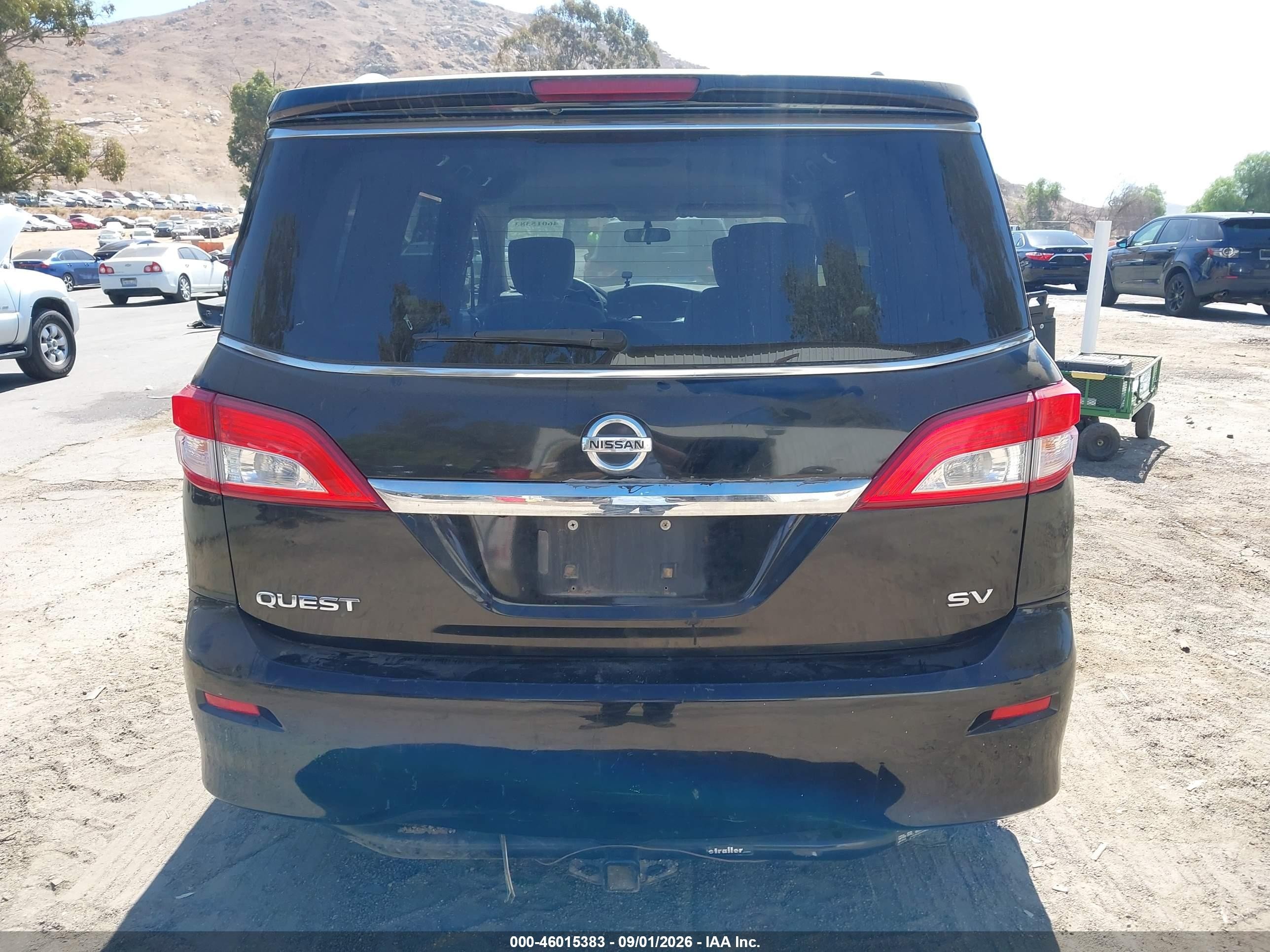 2015 Nissan Quest Sv Черный vin: JN8AE2KP0F9131675