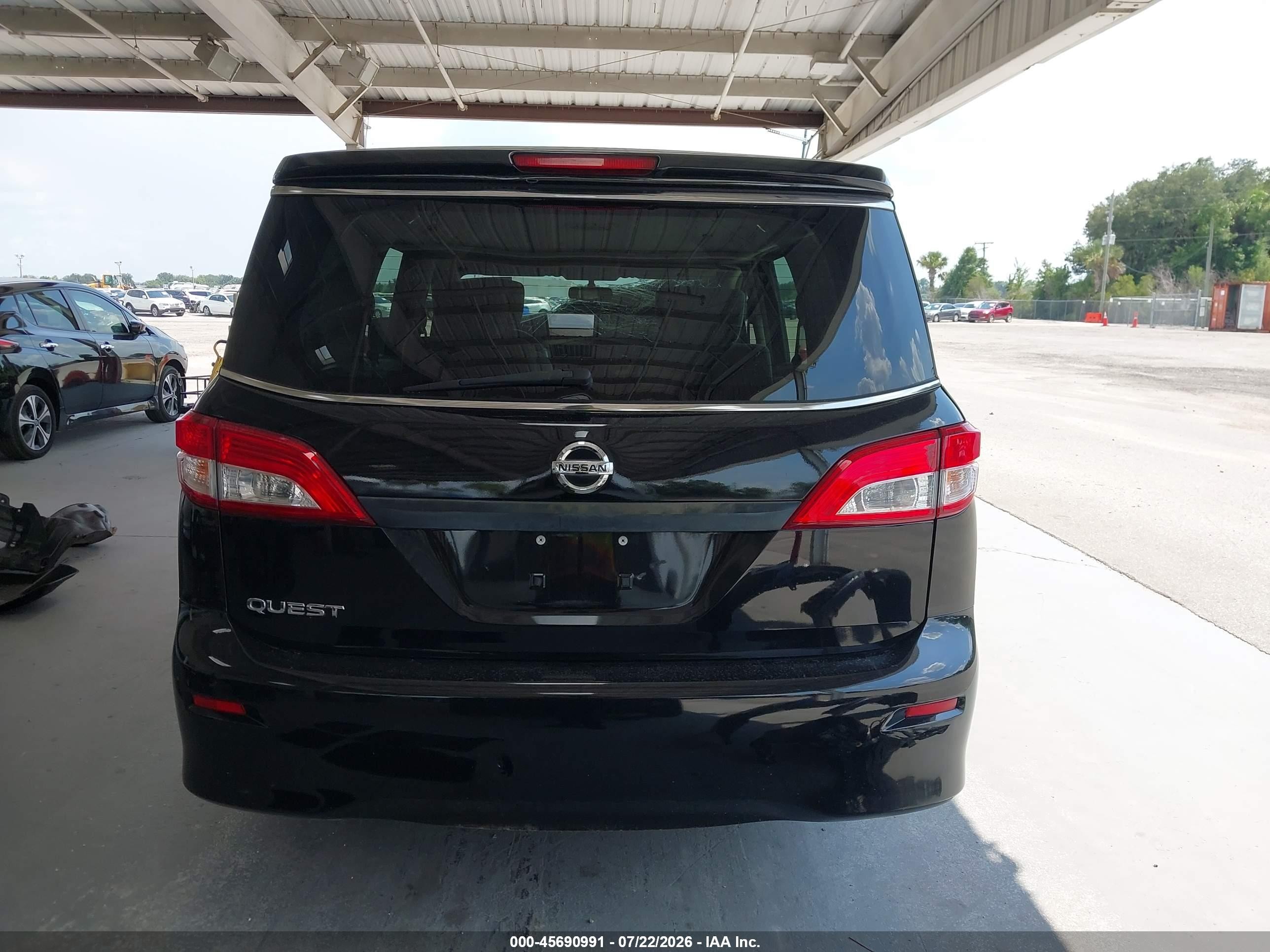 2015 Nissan Quest S Черный vin: JN8AE2KP0F9133751