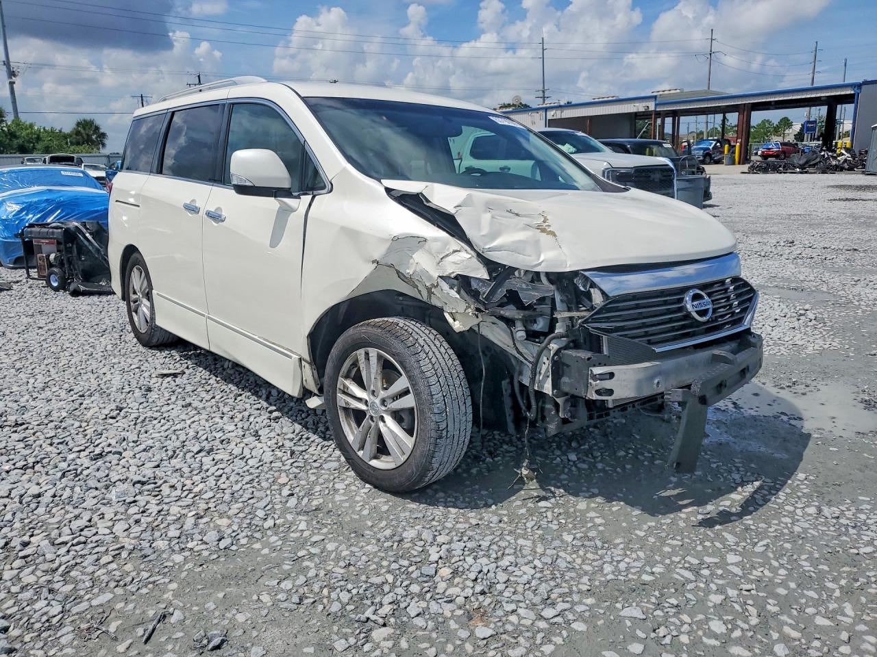 2011 Nissan Quest 3.5 S White vin: JN8AE2KP1B9005996