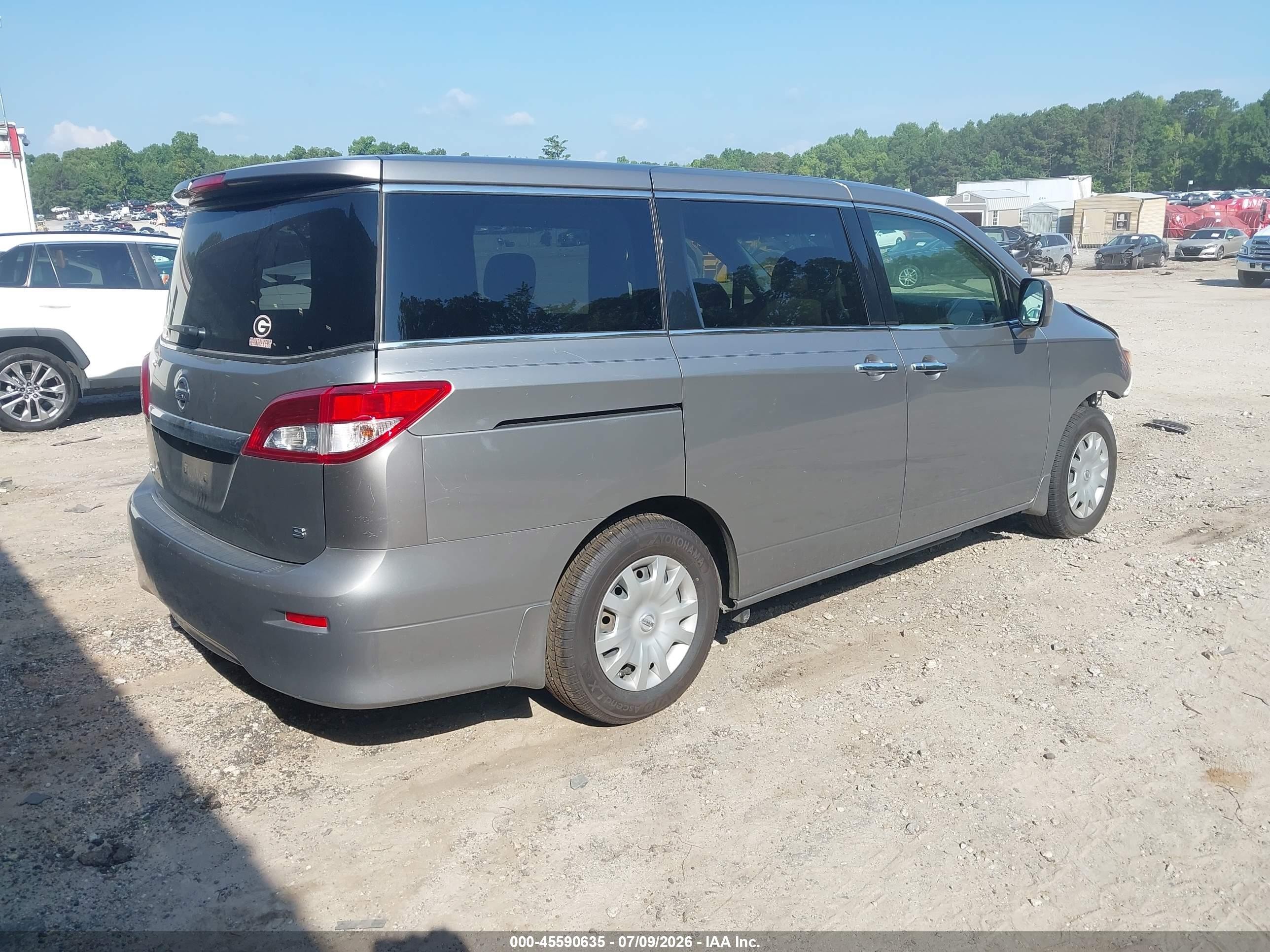 2012 Nissan Quest S Gray vin: JN8AE2KP1C9036201