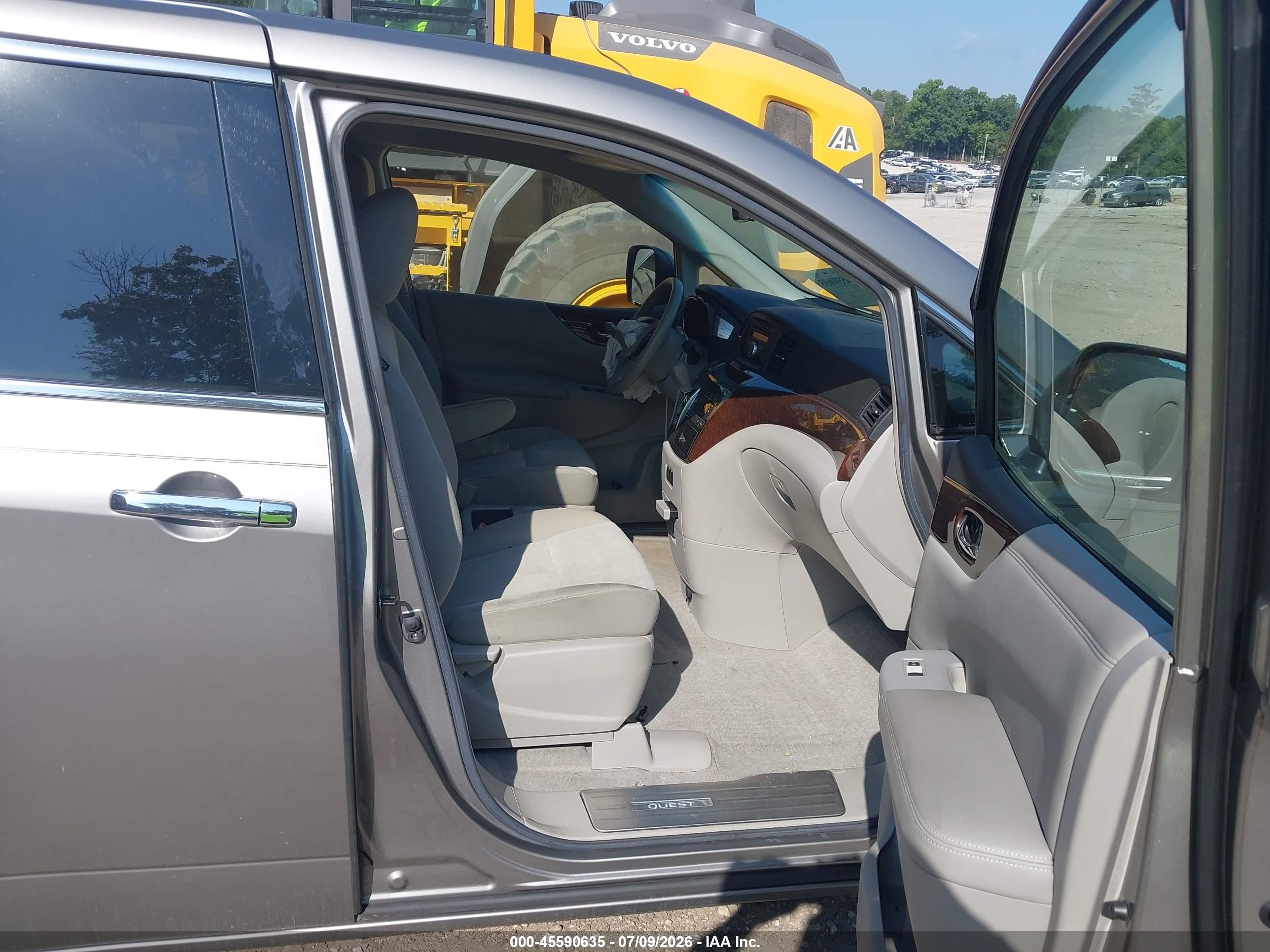 2012 Nissan Quest S Gray vin: JN8AE2KP1C9036201
