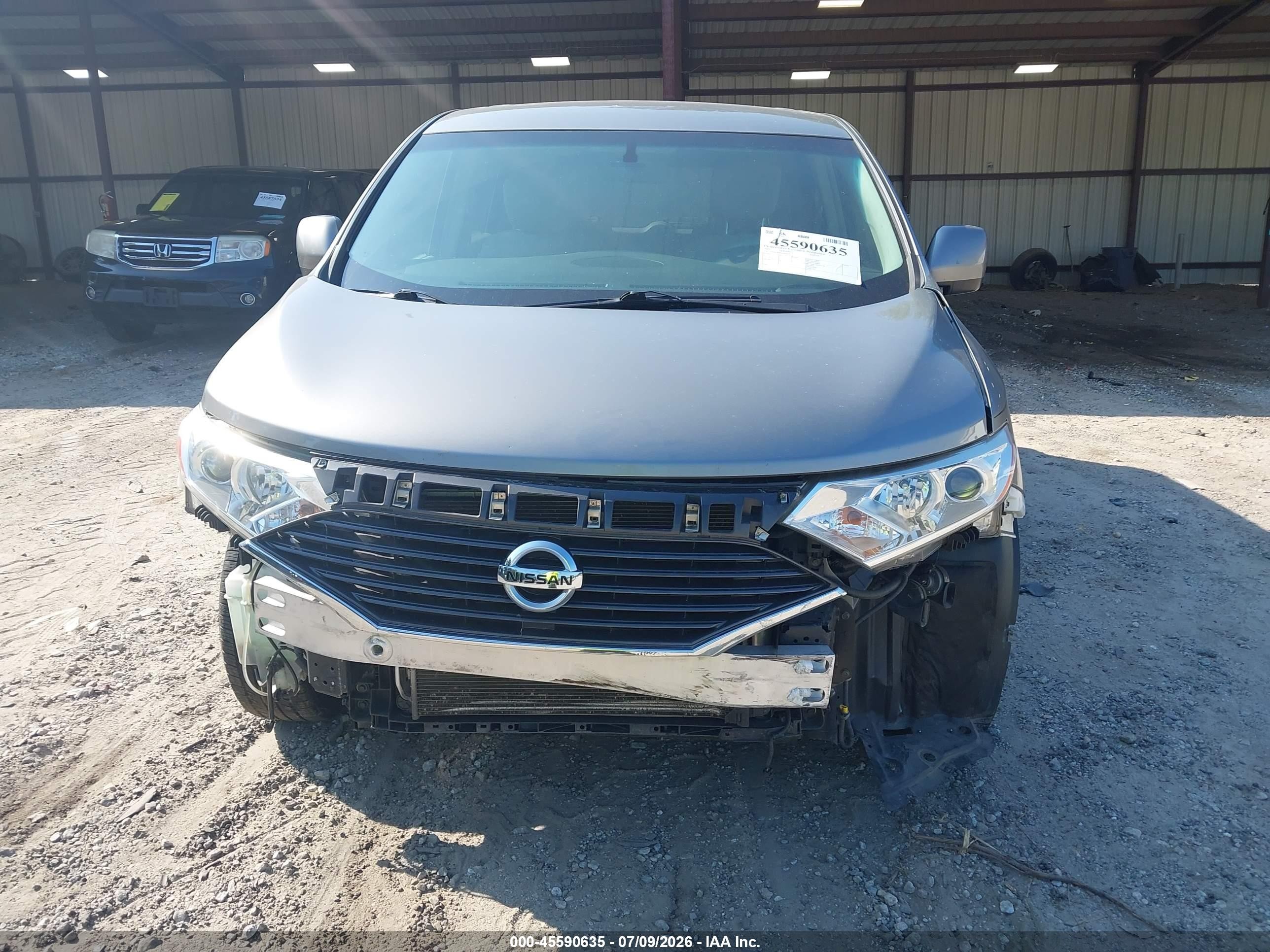 2012 Nissan Quest S Gray vin: JN8AE2KP1C9036201