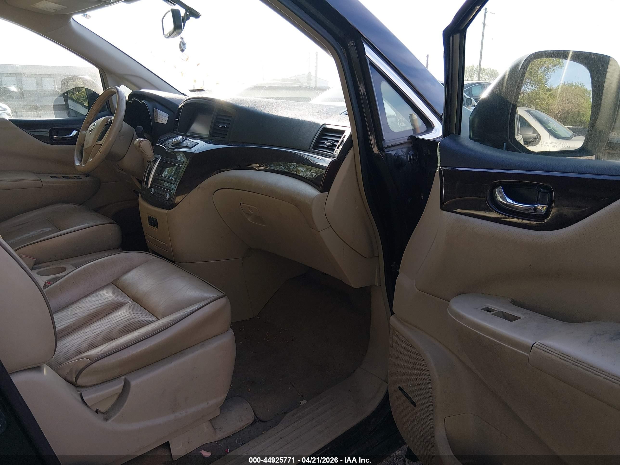 2012 Nissan Quest Sl Black vin: JN8AE2KP1C9043262