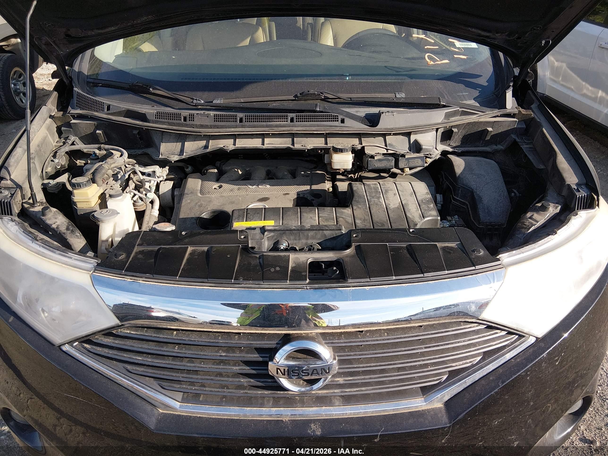 2012 Nissan Quest Sl Black vin: JN8AE2KP1C9043262