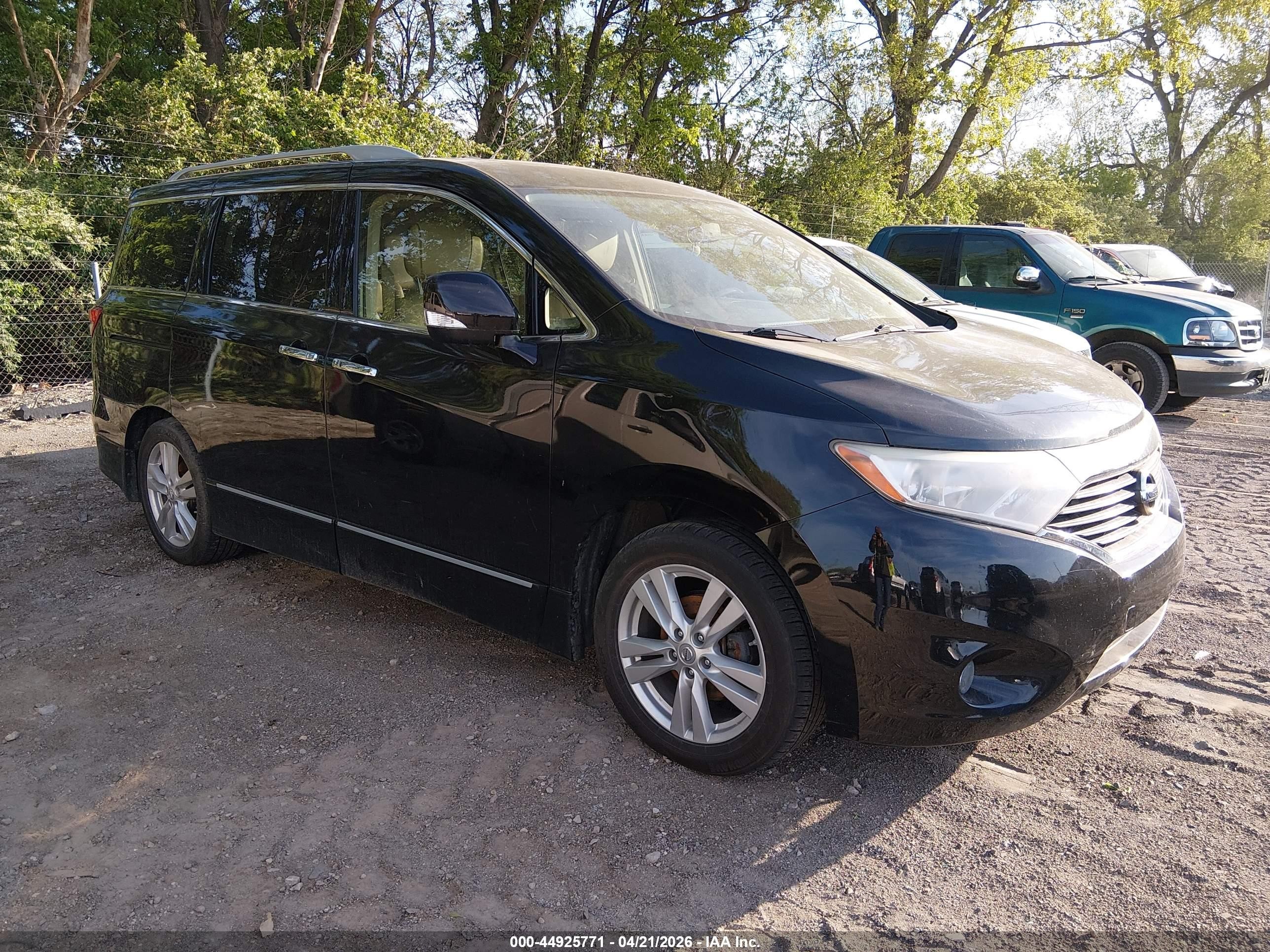 2012 Nissan Quest Sl Black vin: JN8AE2KP1C9043262