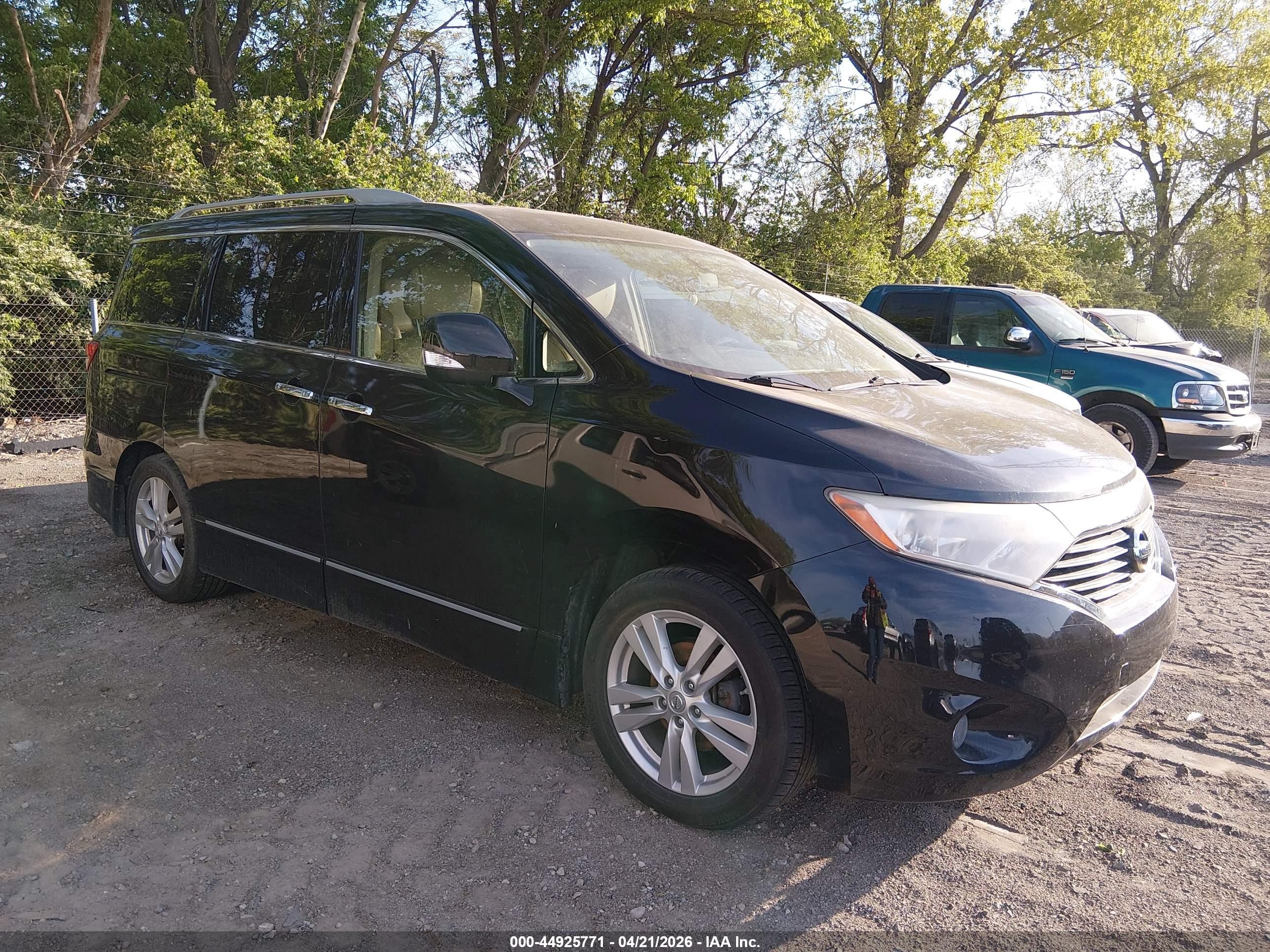 2012 Nissan Quest Sl Black vin: JN8AE2KP1C9043262