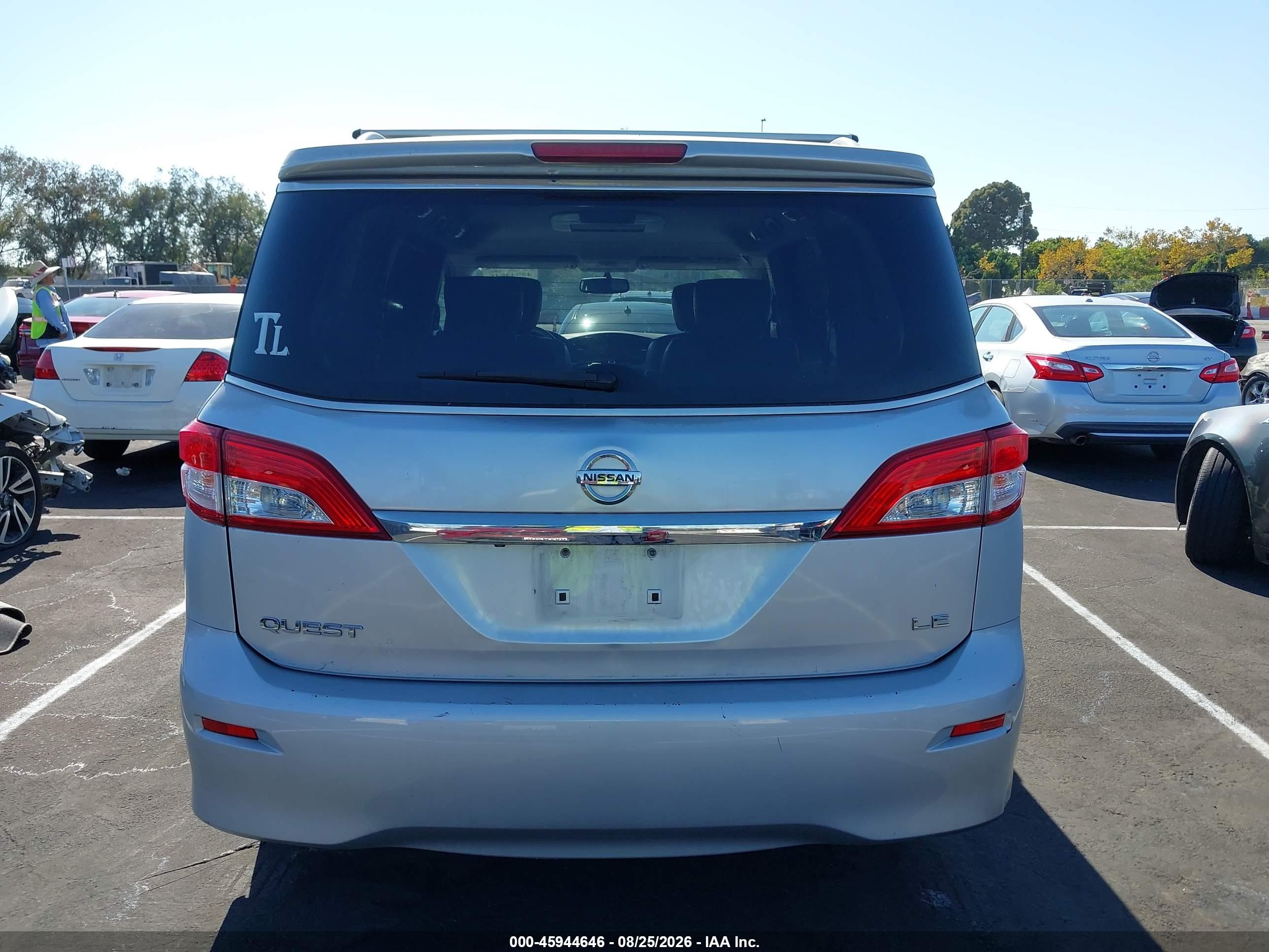 2012 Nissan Quest Le Silver vin: JN8AE2KP1C9045870