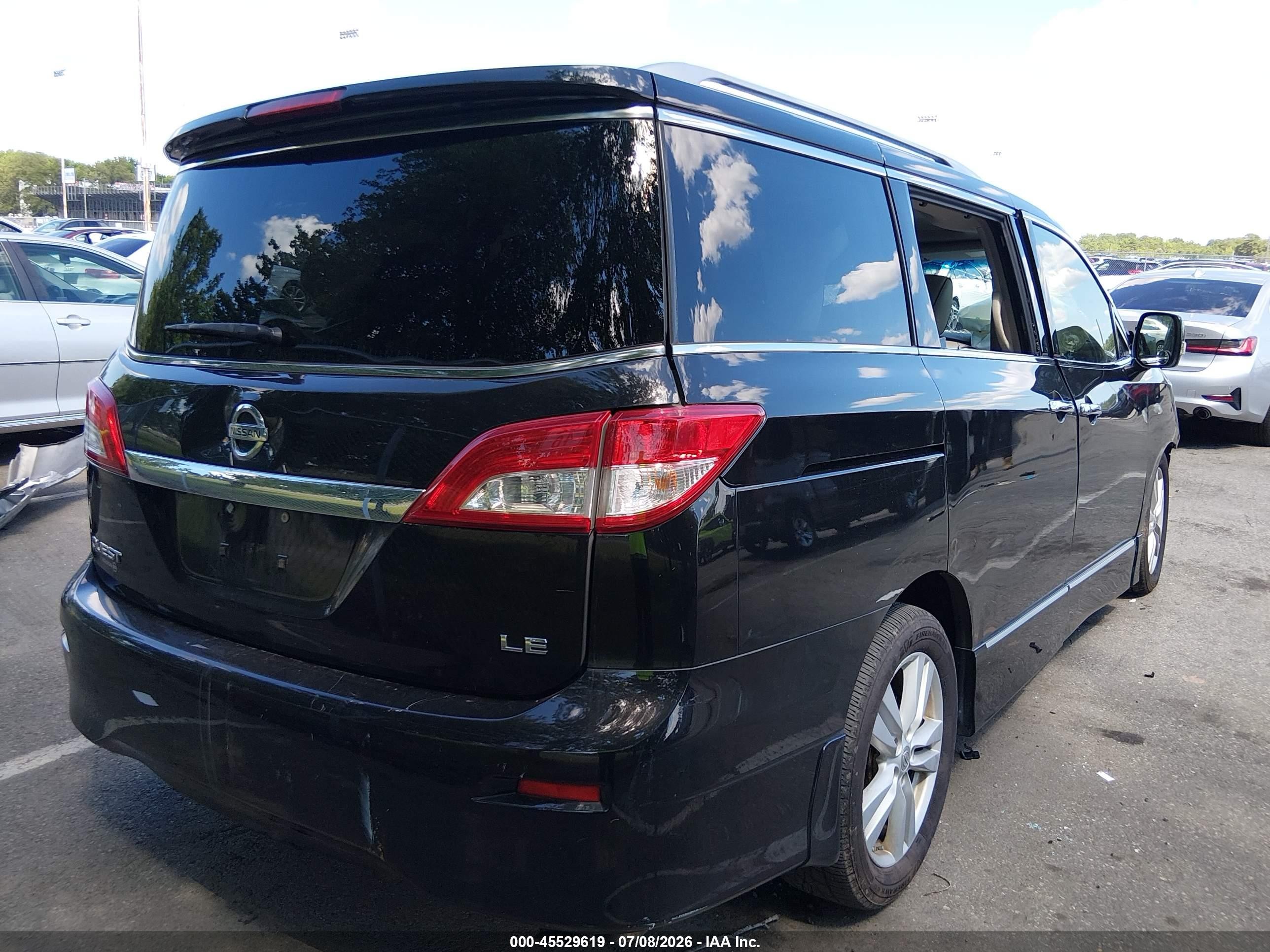 2012 Nissan Quest Le Black vin: JN8AE2KP1C9046680