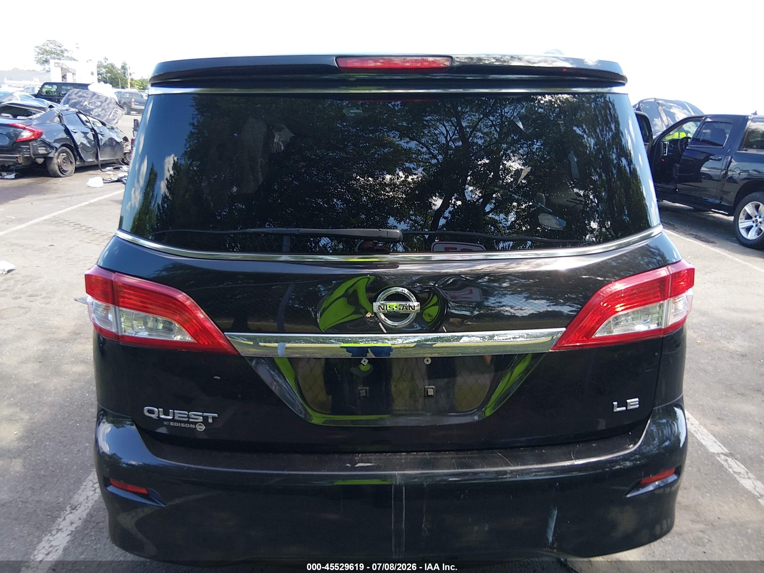 2012 Nissan Quest Le Black vin: JN8AE2KP1C9046680