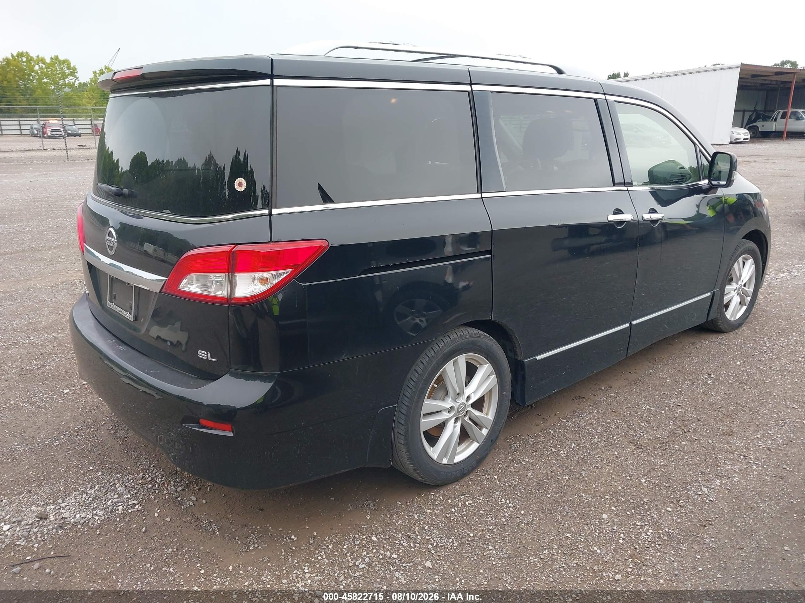 2013 Nissan Quest Sl Black vin: JN8AE2KP1D9065246