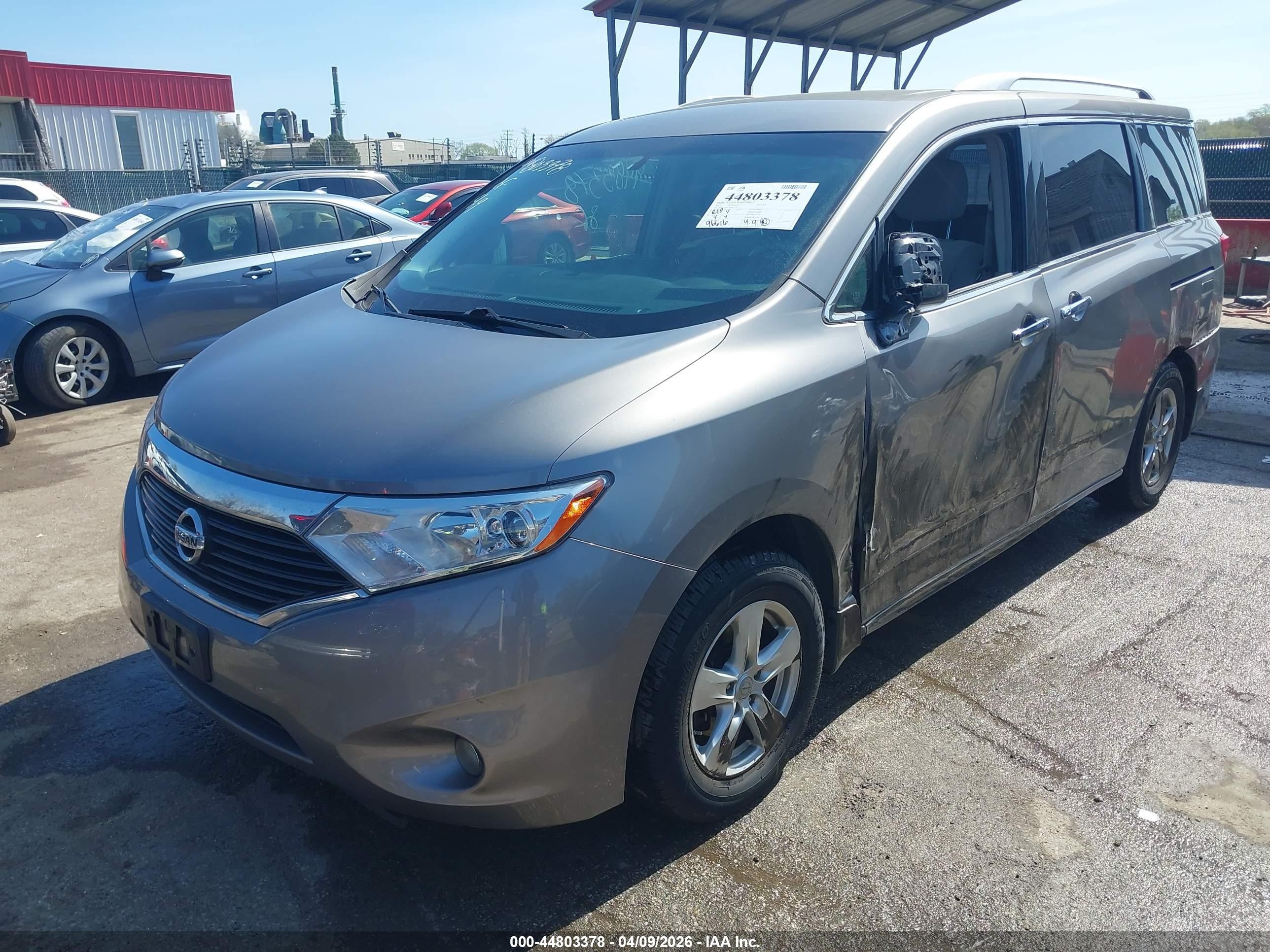 2013 Nissan Quest Sv Gray vin: JN8AE2KP1D9067322