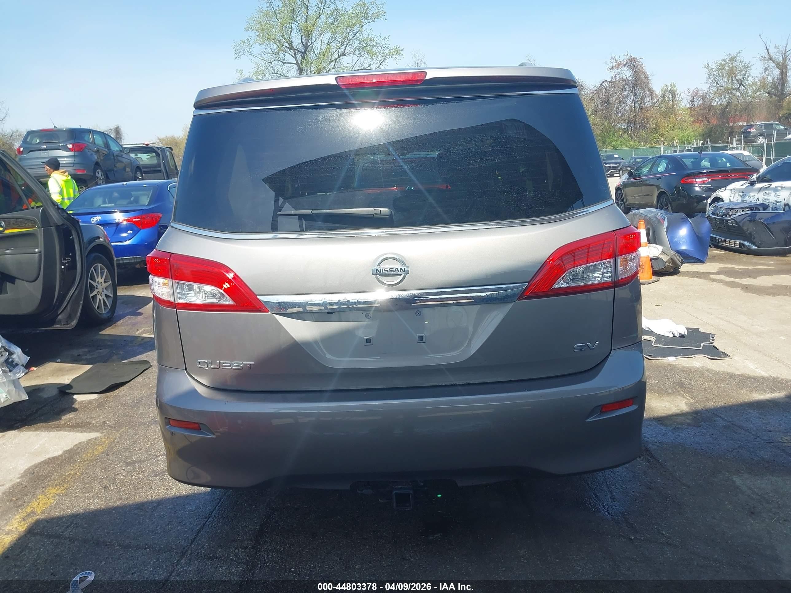 2013 Nissan Quest Sv Gray vin: JN8AE2KP1D9067322
