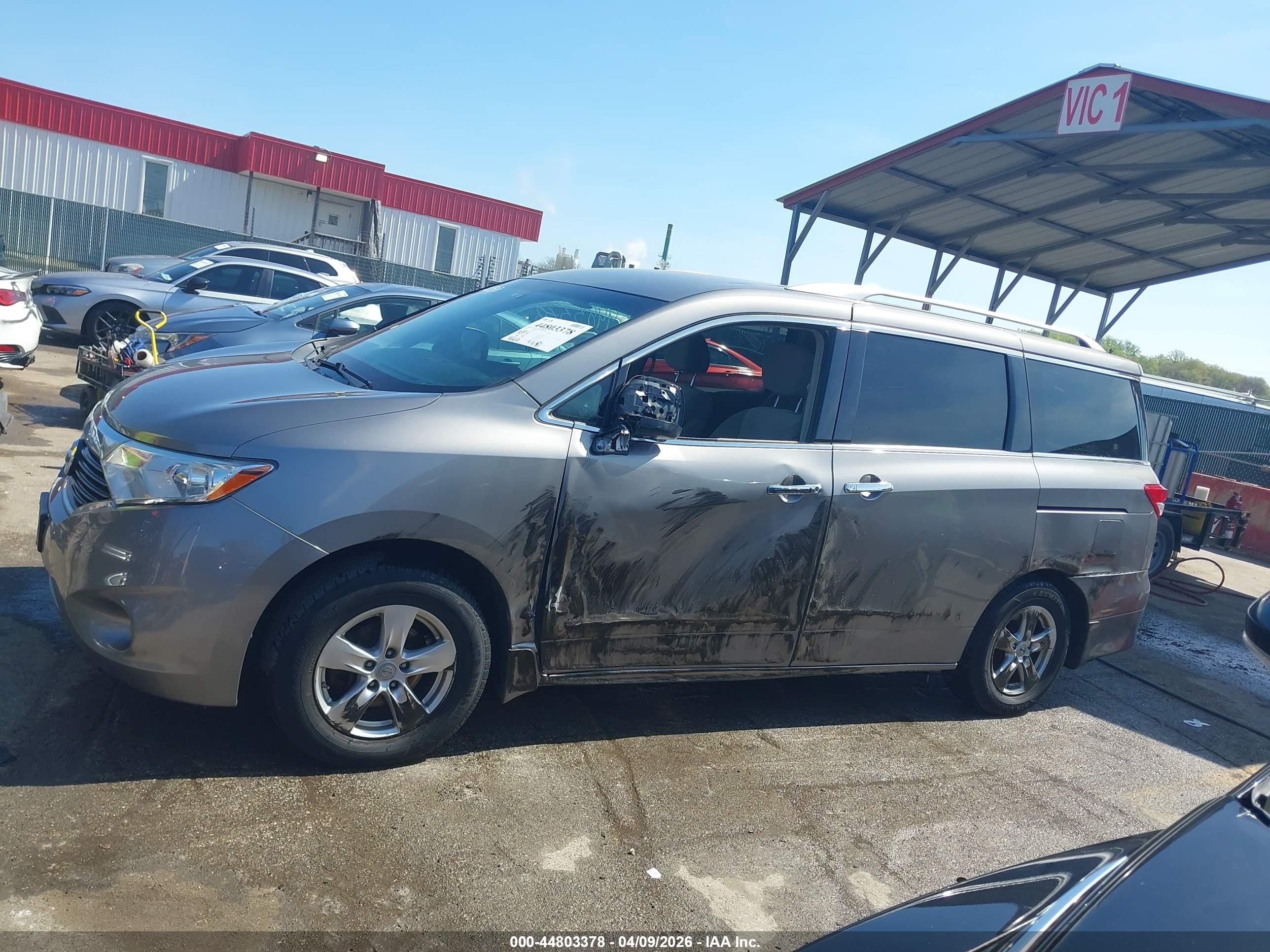 2013 Nissan Quest Sv Gray vin: JN8AE2KP1D9067322