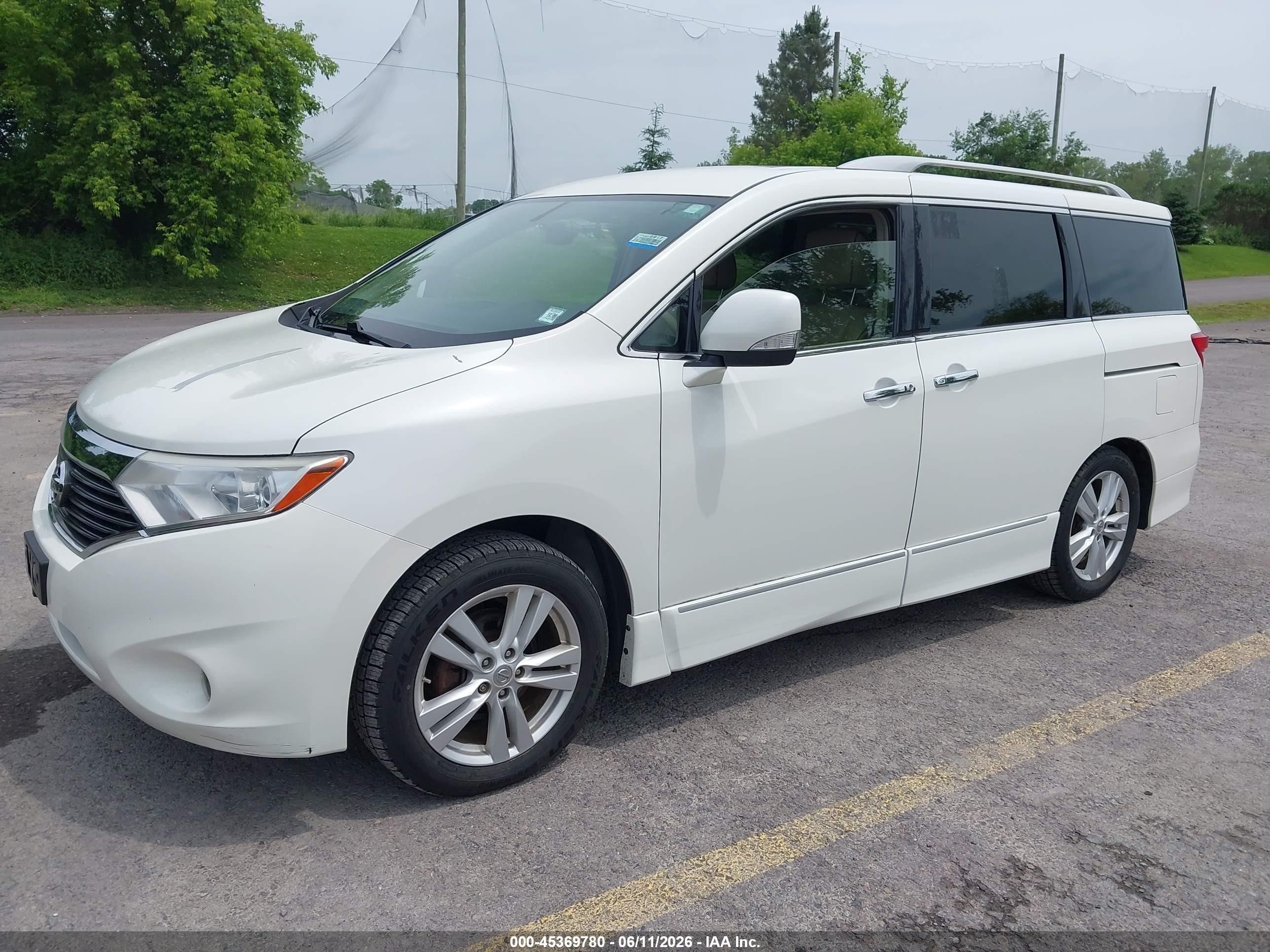 2013 Nissan Quest Sl White vin: JN8AE2KP1D9067501
