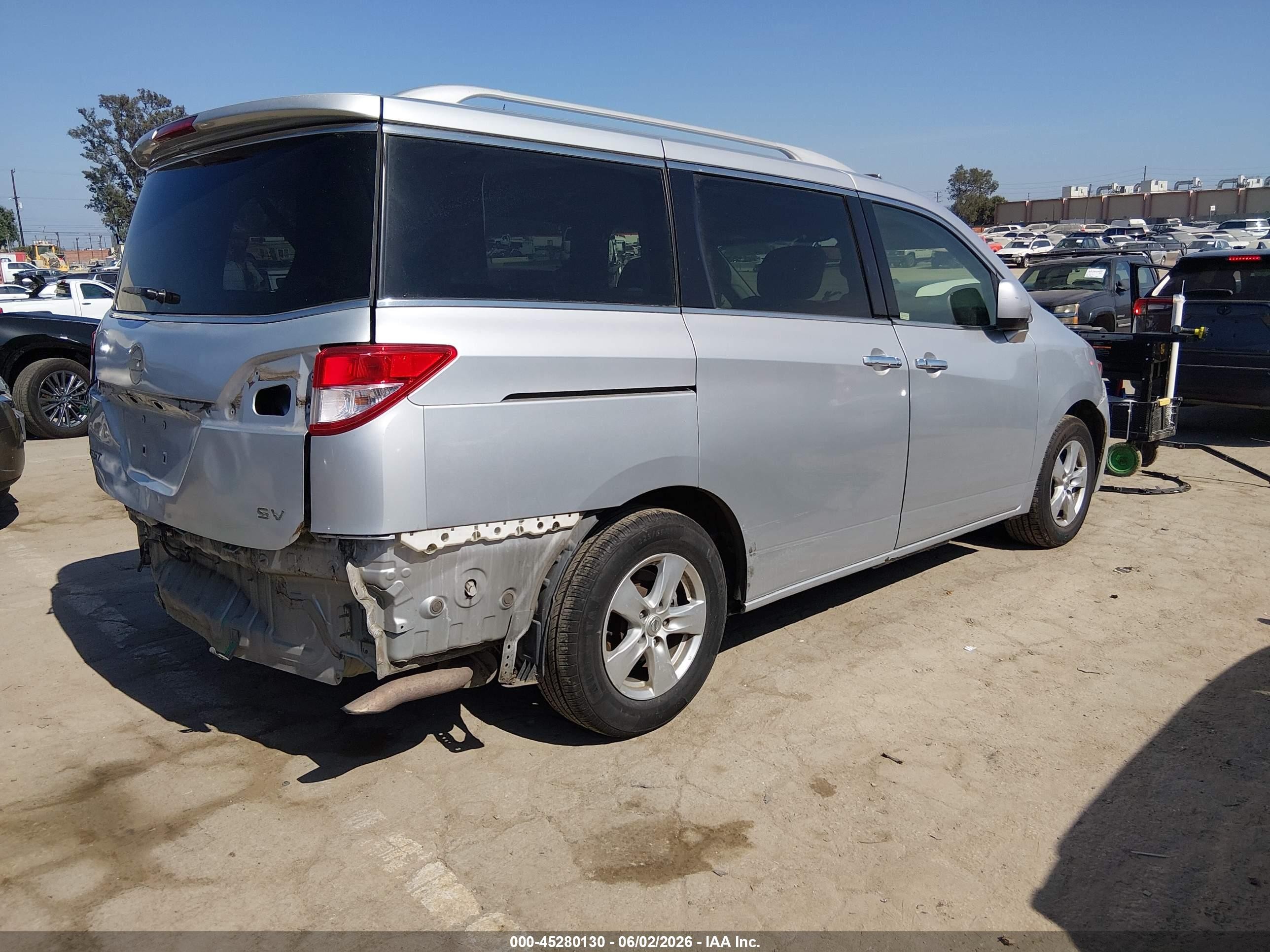 2013 Nissan Quest Sv Silver vin: JN8AE2KP1D9070656