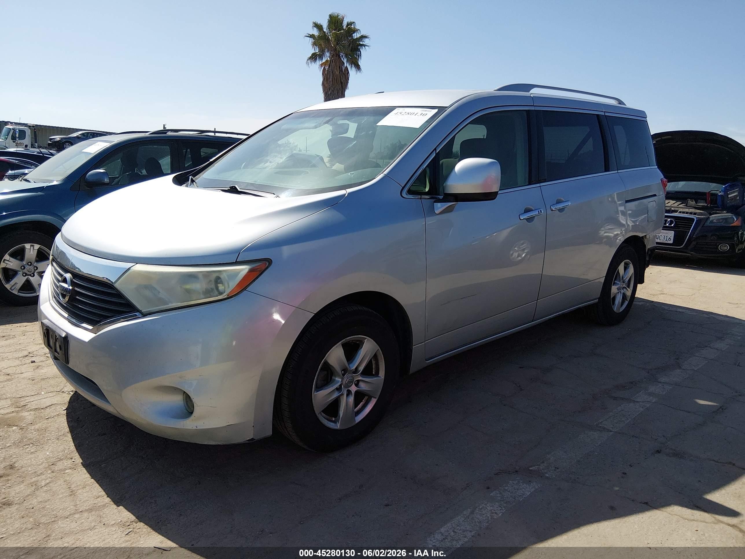 2013 Nissan Quest Sv Silver vin: JN8AE2KP1D9070656