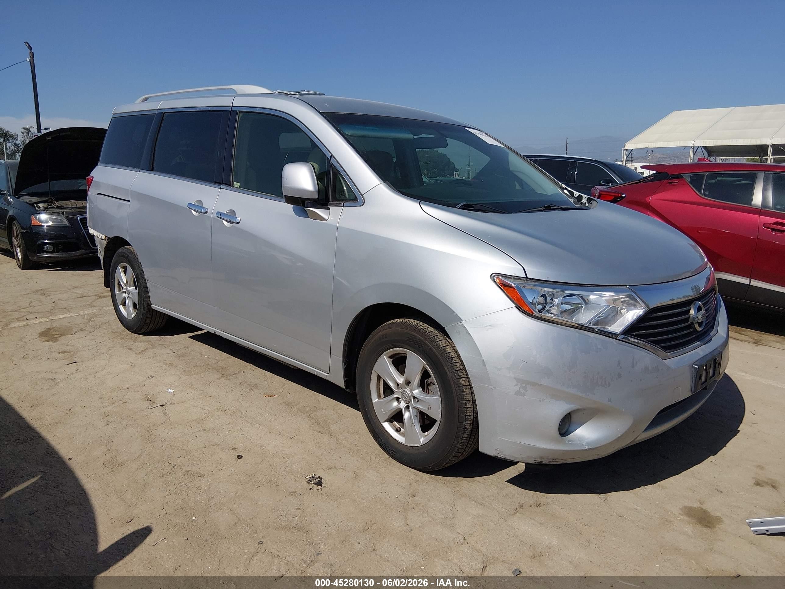 2013 Nissan Quest Sv Silver vin: JN8AE2KP1D9070656