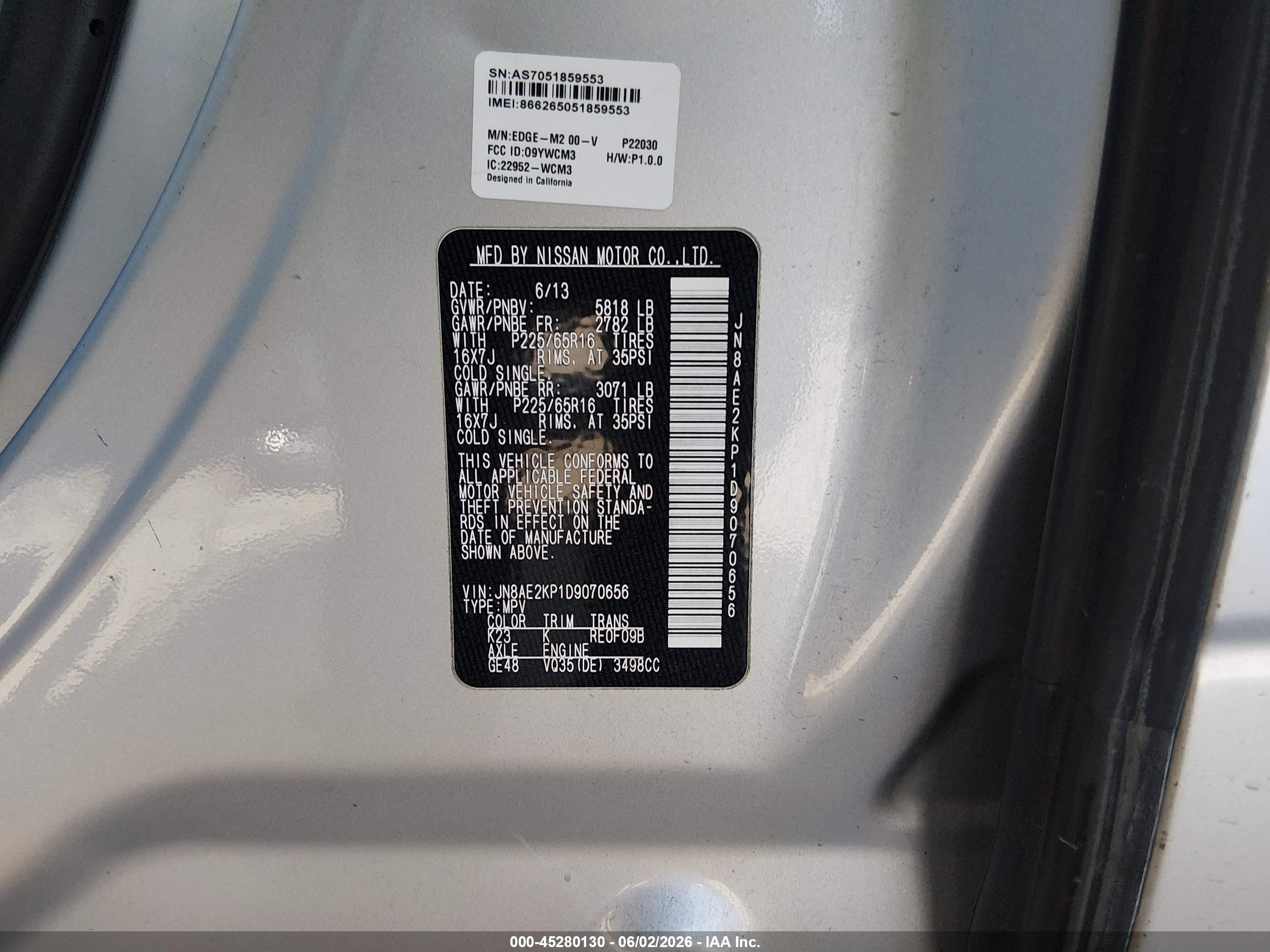 2013 Nissan Quest Sv Silver vin: JN8AE2KP1D9070656