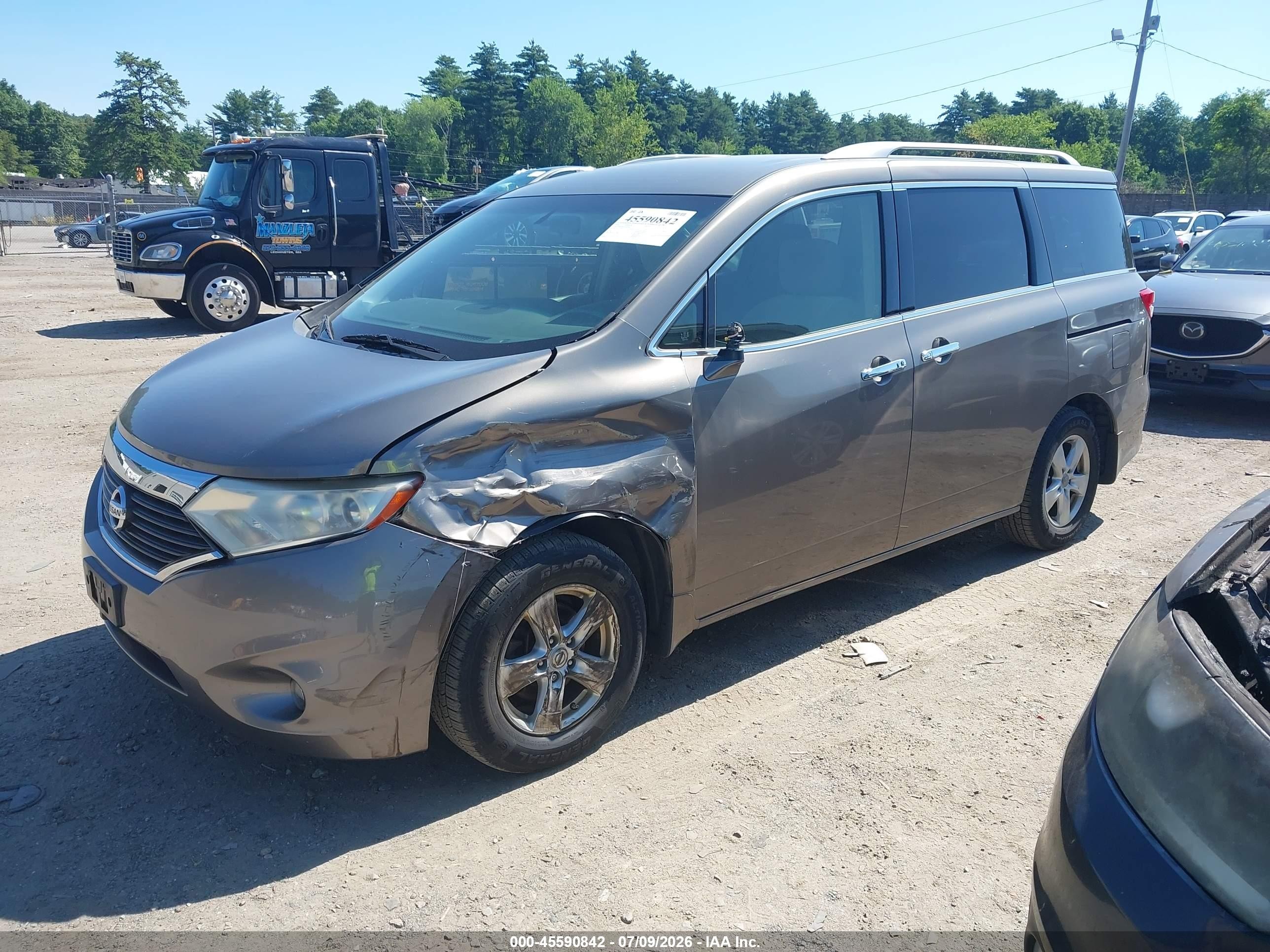 2014 Nissan Quest Sv Silver vin: JN8AE2KP1E9103060