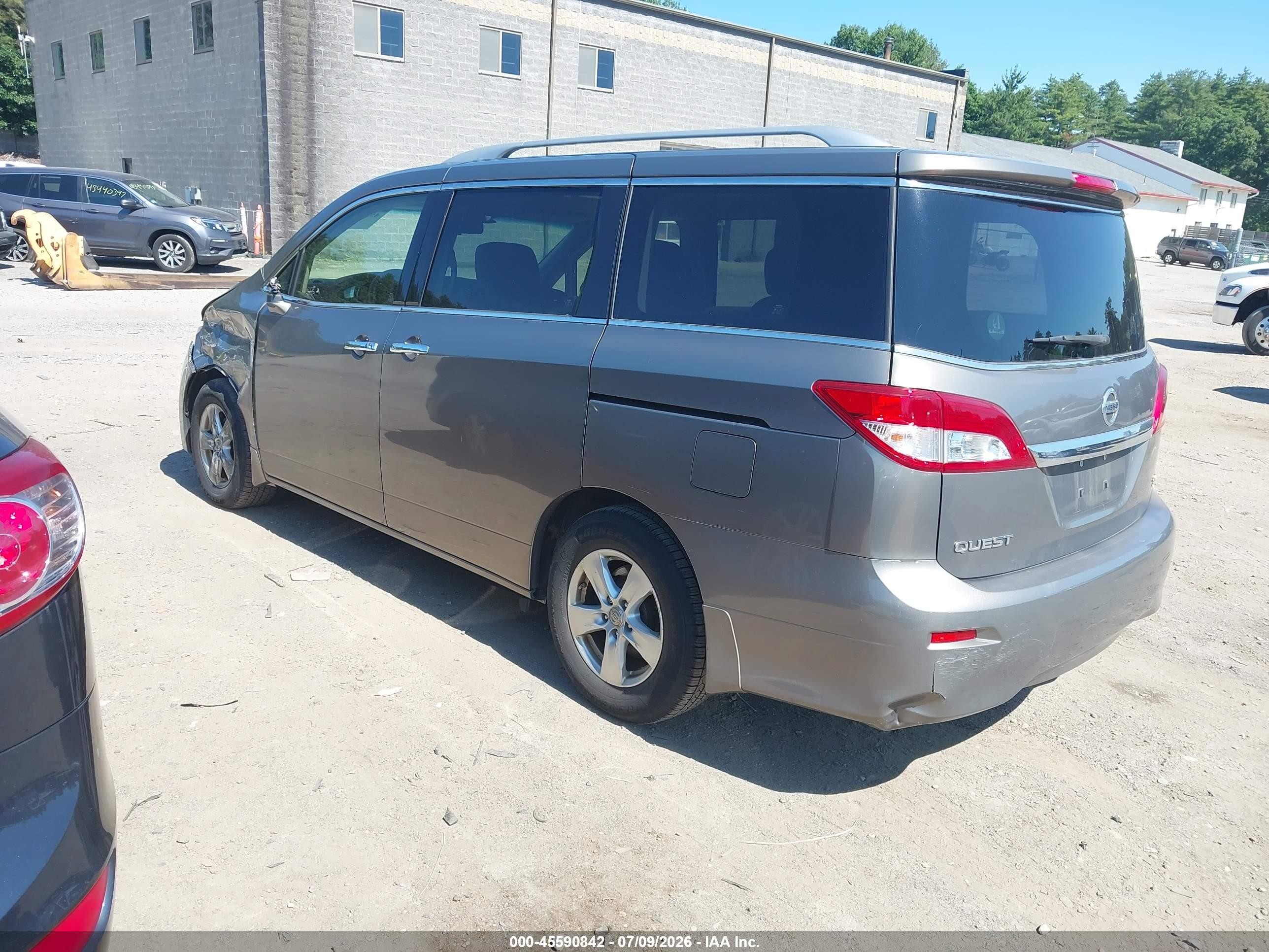 2014 Nissan Quest Sv Silver vin: JN8AE2KP1E9103060