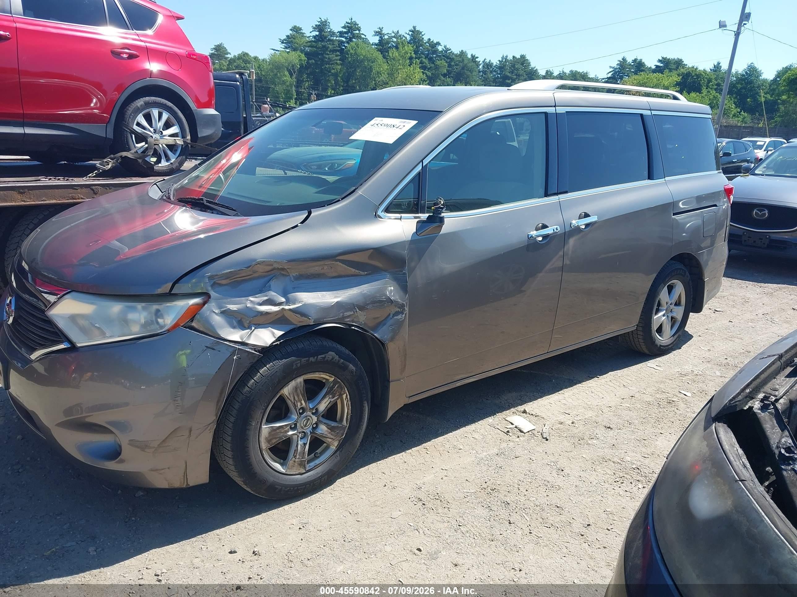 2014 Nissan Quest Sv Silver vin: JN8AE2KP1E9103060