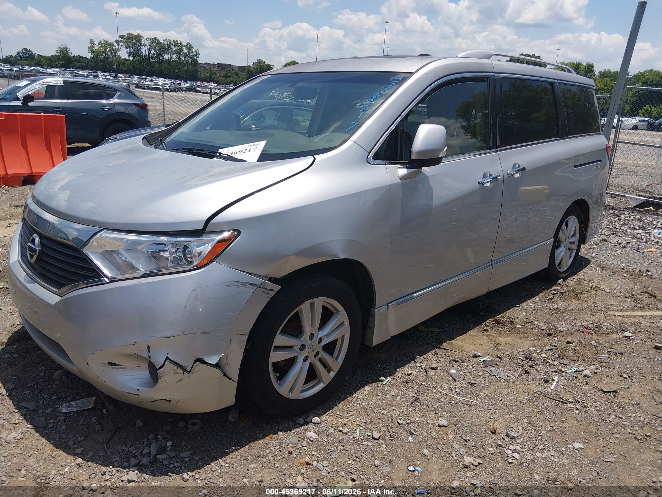 2014 Nissan Quest Sl Silver vin: JN8AE2KP1E9105746