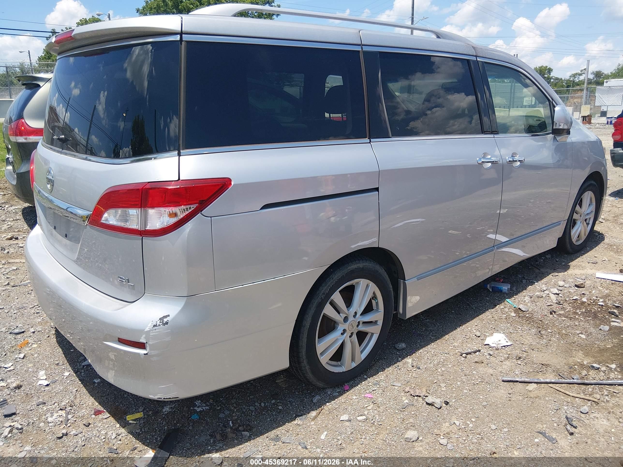 2014 Nissan Quest Sl Silver vin: JN8AE2KP1E9105746