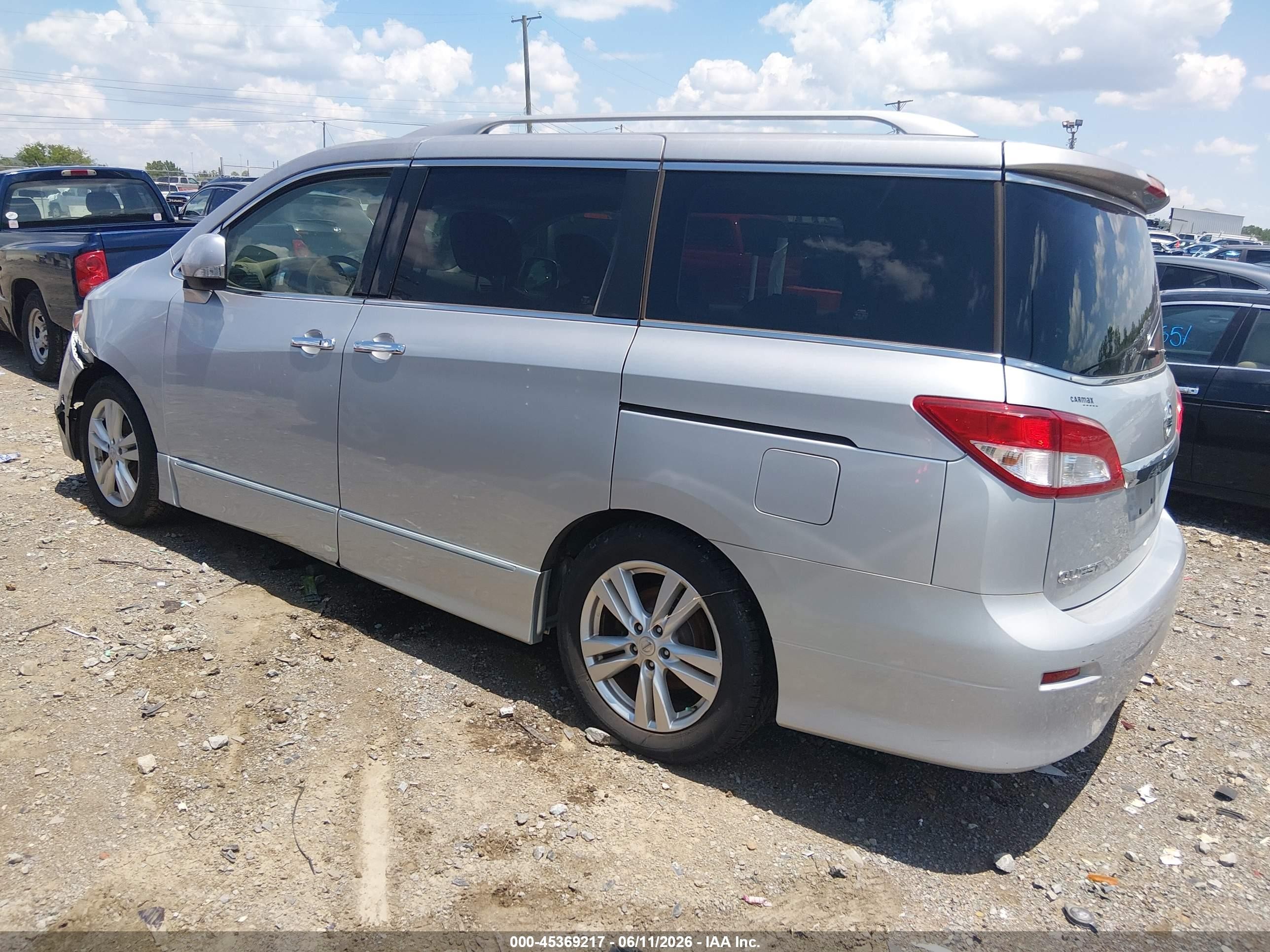 2014 Nissan Quest Sl Silver vin: JN8AE2KP1E9105746