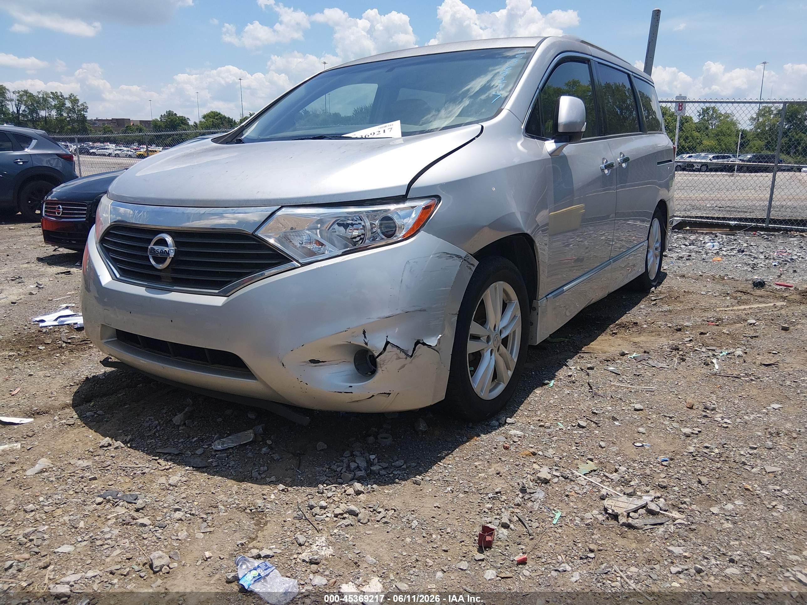 2014 Nissan Quest Sl Silver vin: JN8AE2KP1E9105746