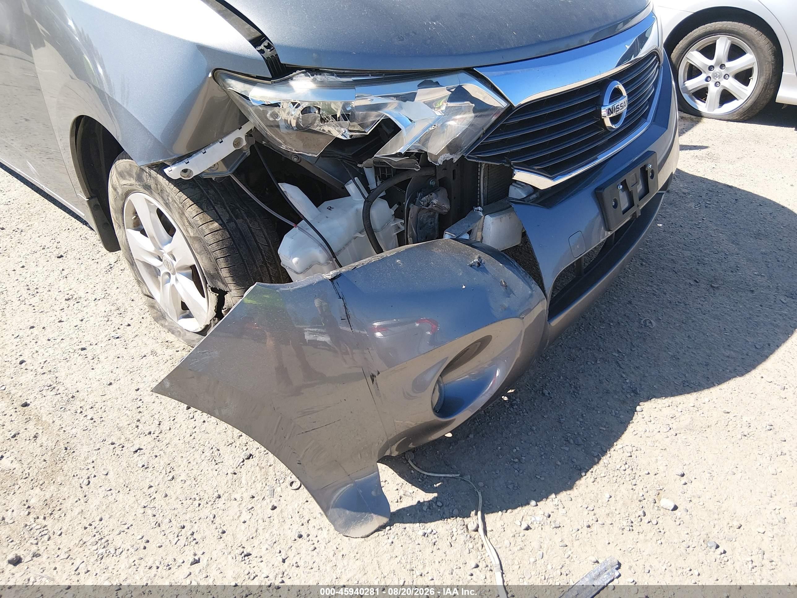 2015 Nissan Quest Sv Серый vin: JN8AE2KP1F9131037