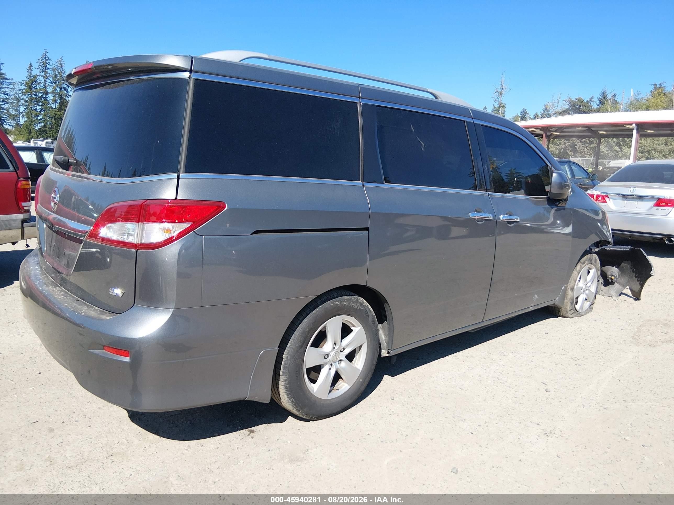 2015 Nissan Quest Sv Серый vin: JN8AE2KP1F9131037