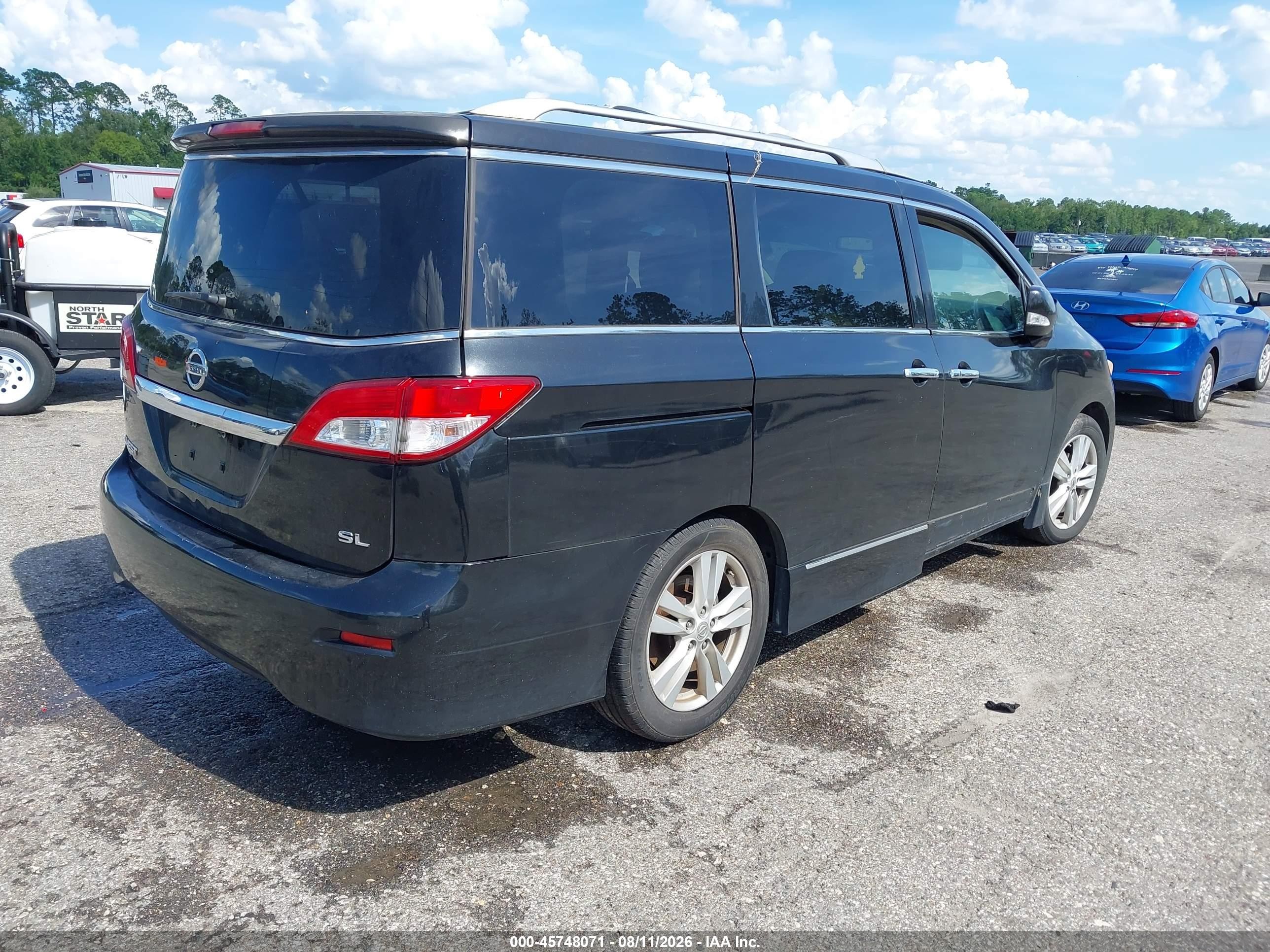 2011 Nissan Quest Sl Black vin: JN8AE2KP2B9000774