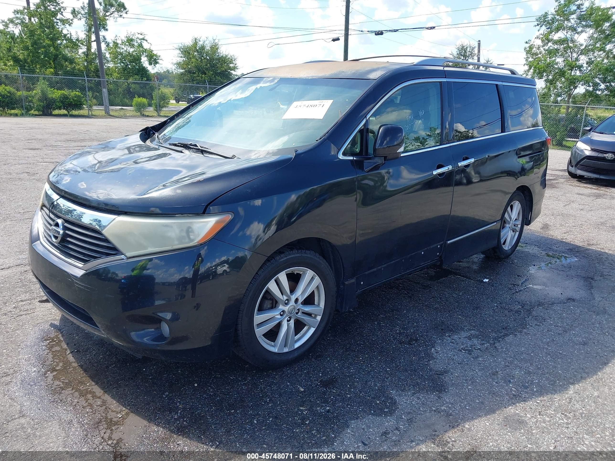 2011 Nissan Quest Sl Black vin: JN8AE2KP2B9000774