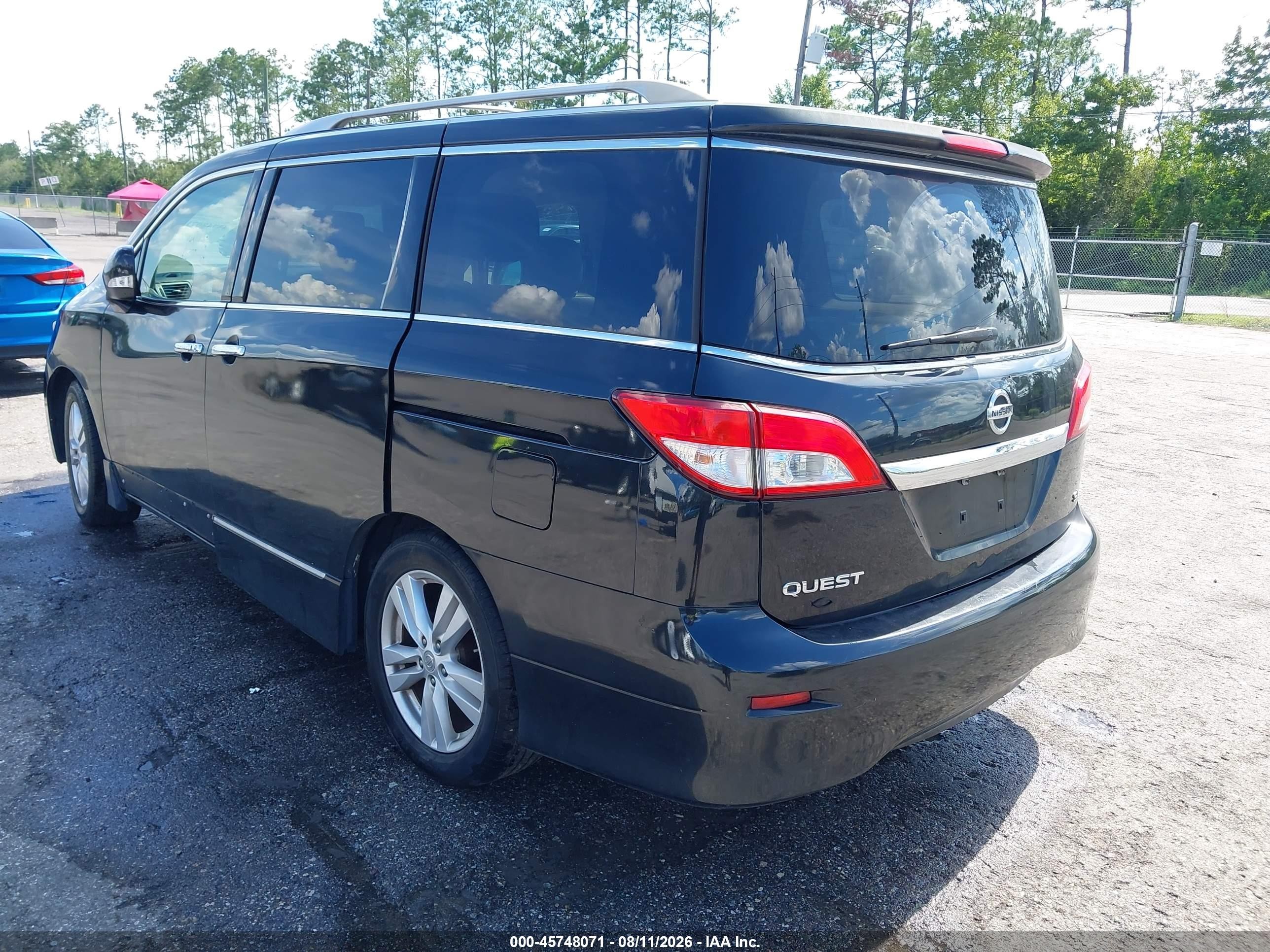 2011 Nissan Quest Sl Black vin: JN8AE2KP2B9000774