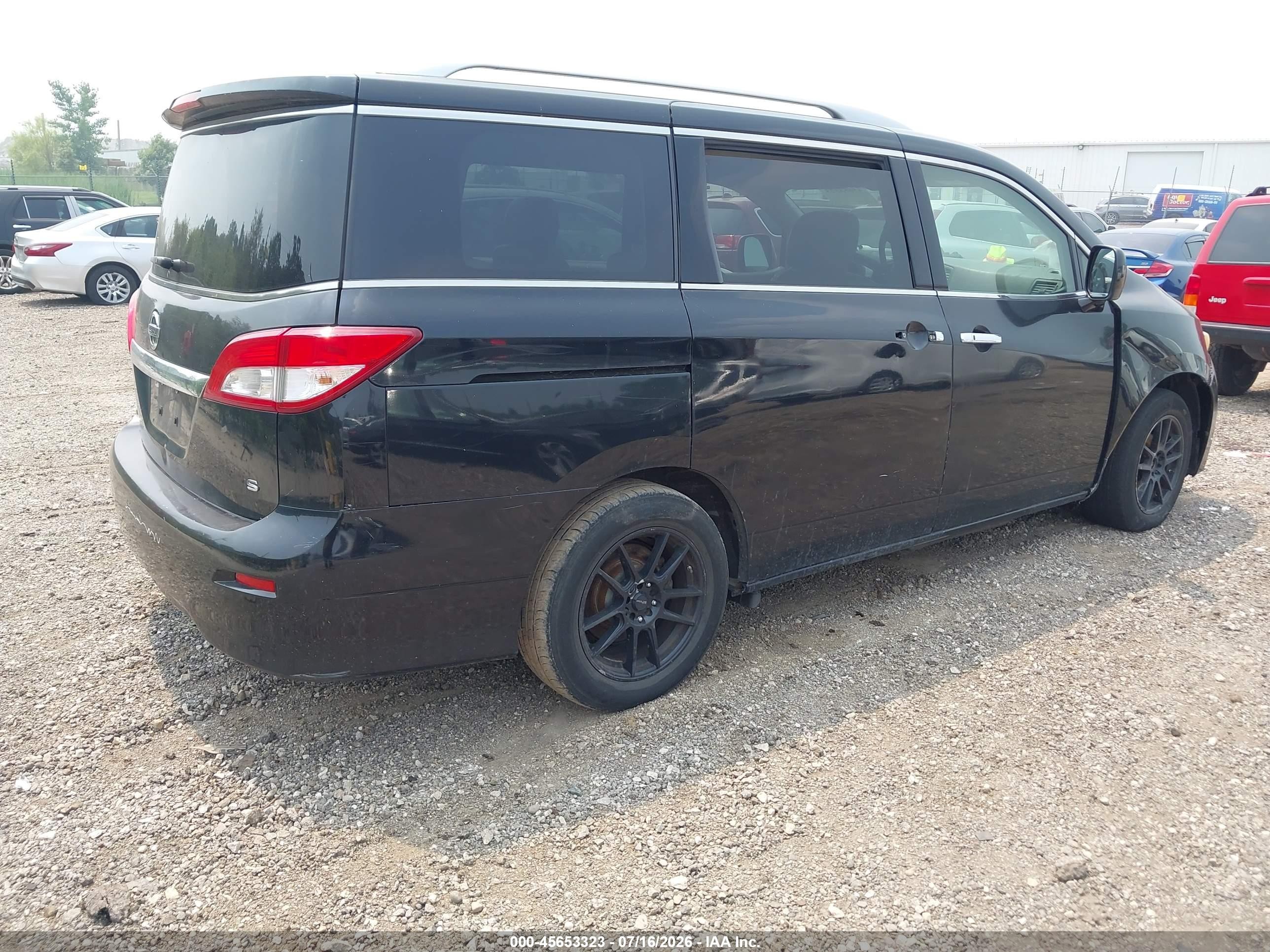 2012 Nissan Quest S Black vin: JN8AE2KP2C9037602