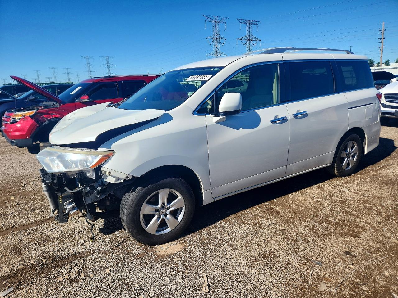 2012 Nissan Quest 3.5 S White vin: JN8AE2KP2C9042170
