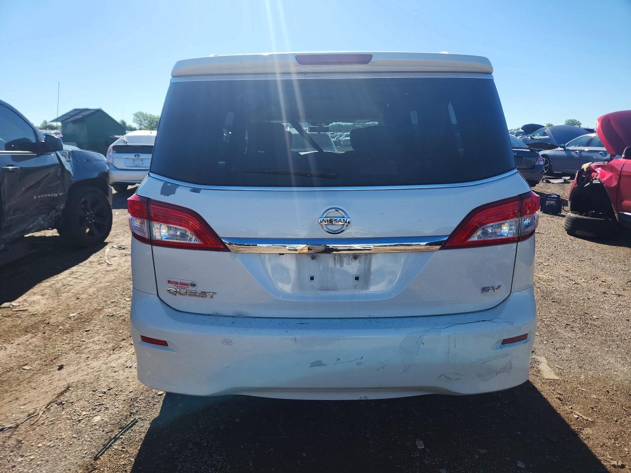 2012 Nissan Quest 3.5 S White vin: JN8AE2KP2C9042170