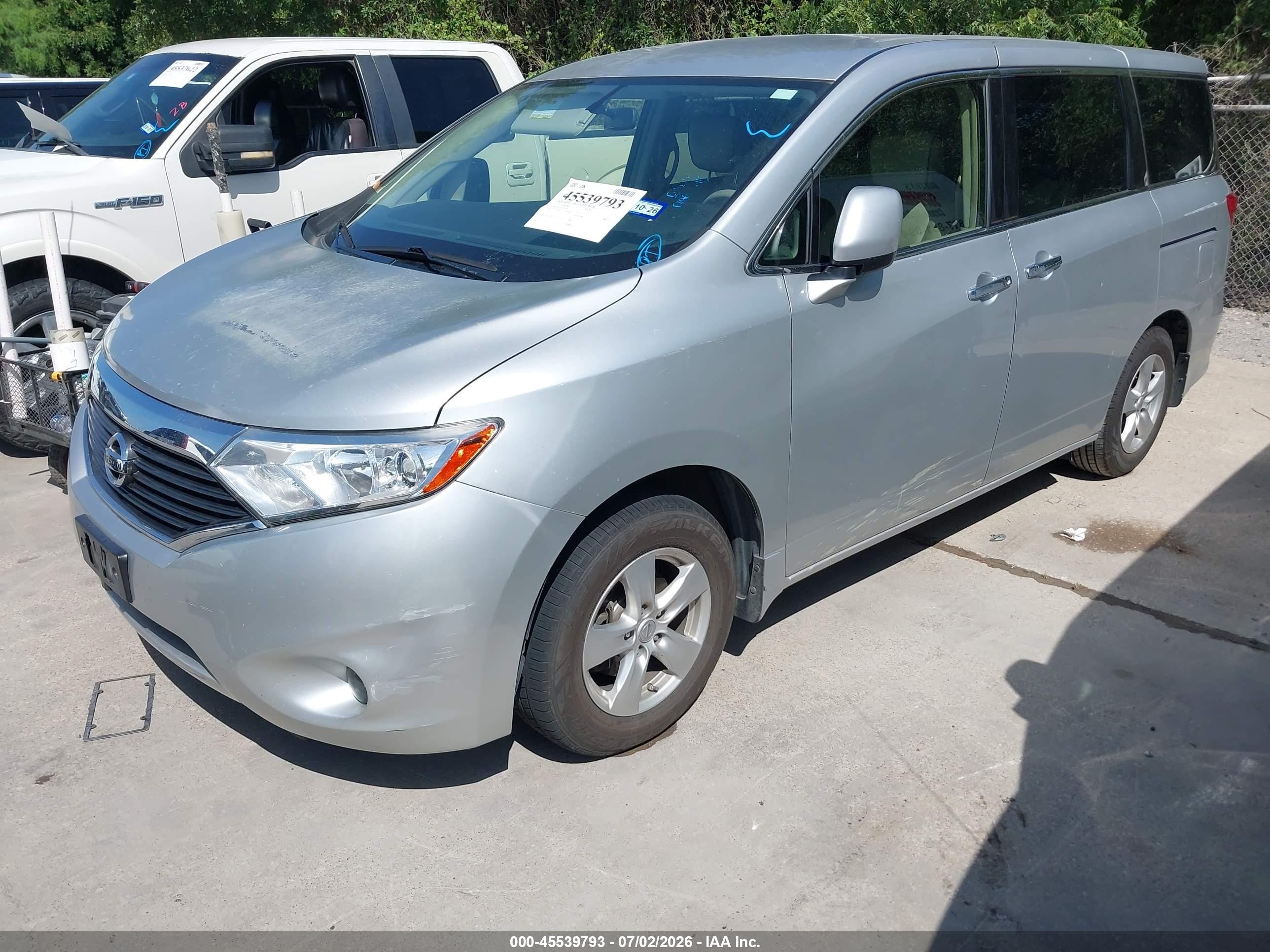 2012 Nissan Quest Sv Silver vin: JN8AE2KP2C9047594