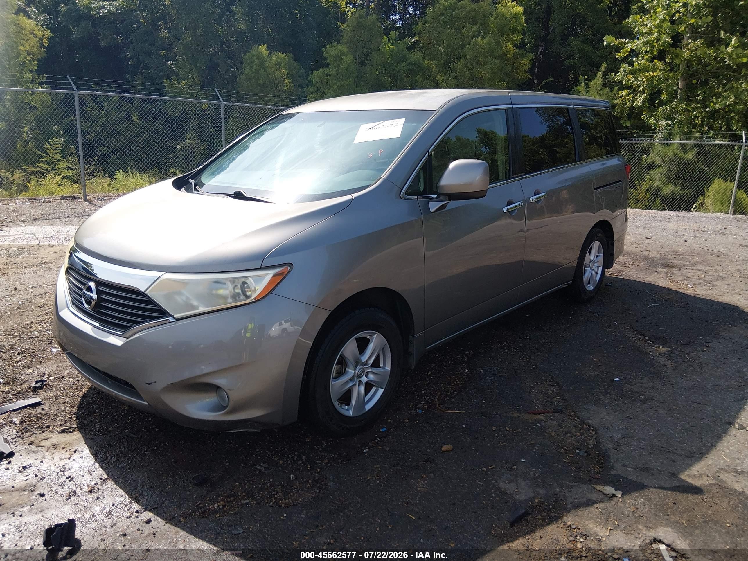 2013 Nissan Quest Sv Gray vin: JN8AE2KP2D9063182