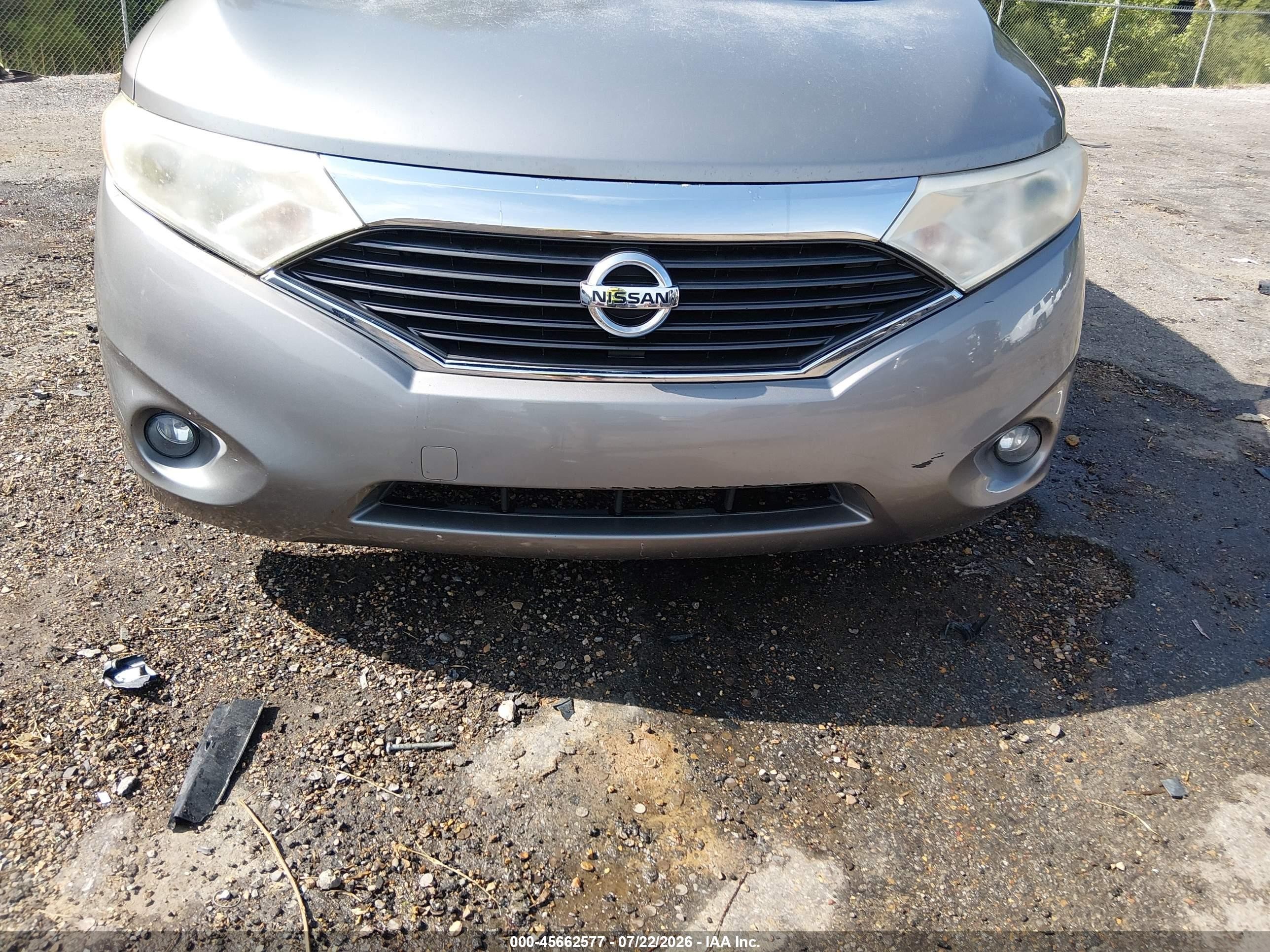 2013 Nissan Quest Sv Gray vin: JN8AE2KP2D9063182