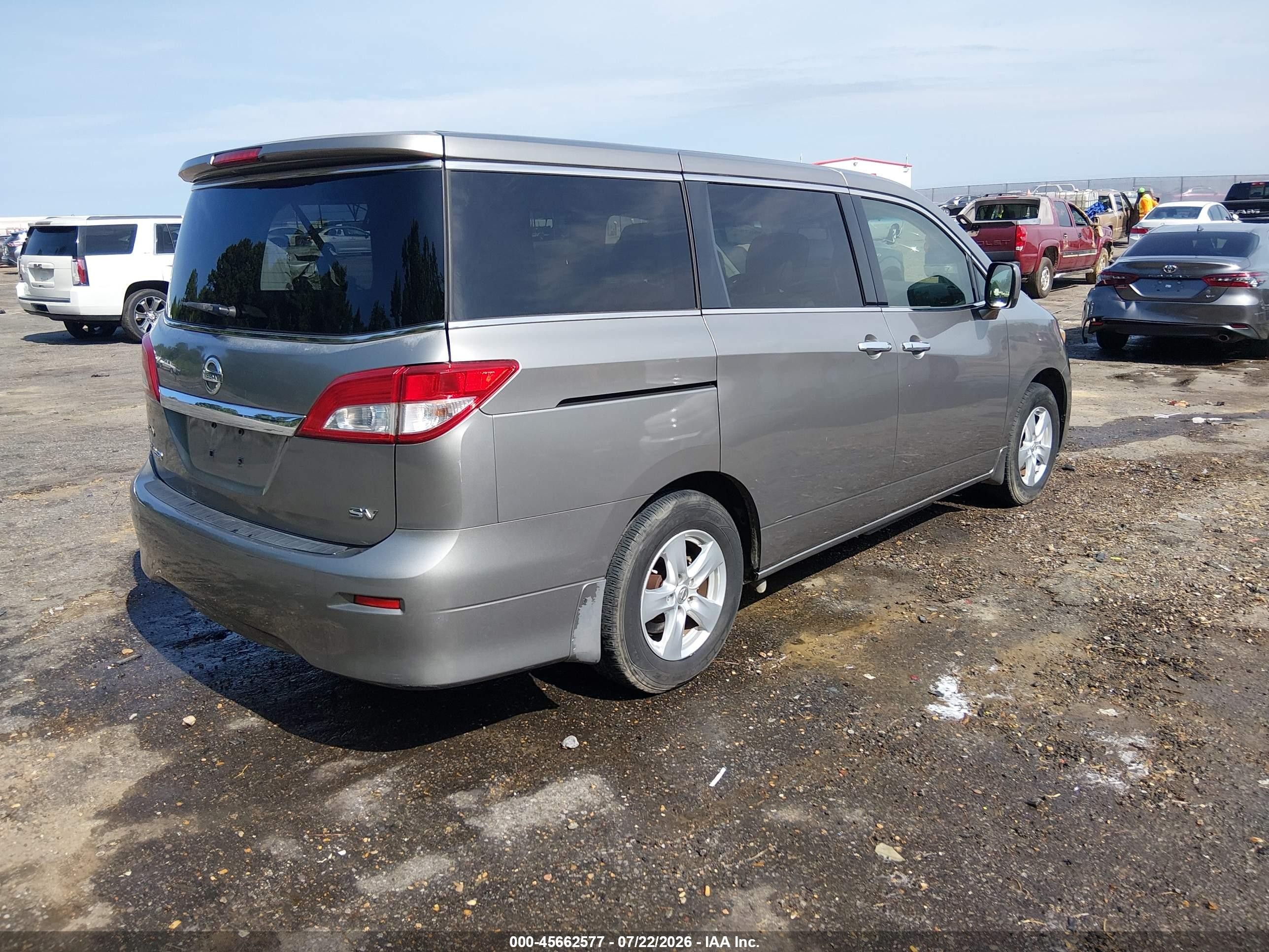2013 Nissan Quest Sv Gray vin: JN8AE2KP2D9063182