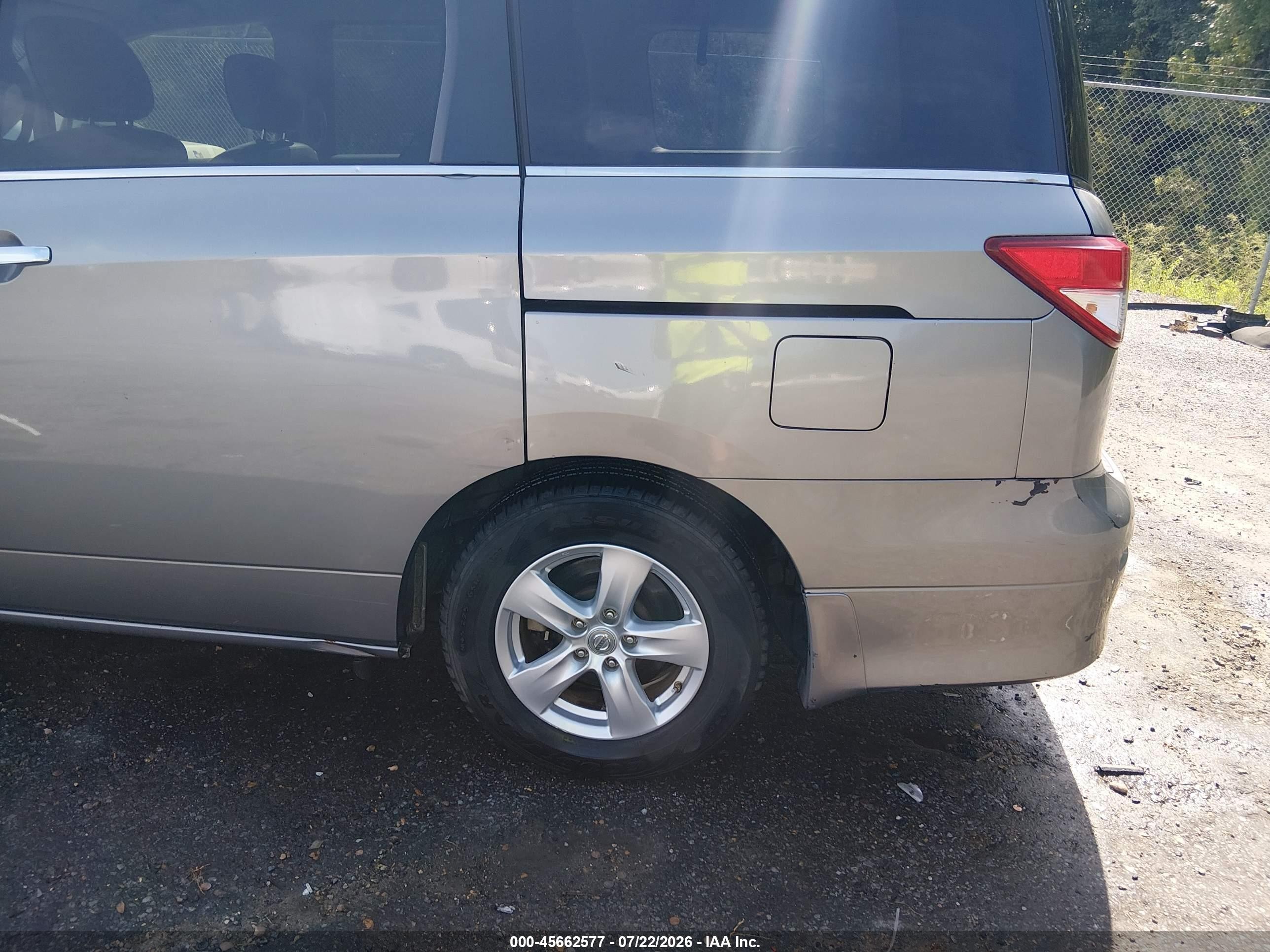 2013 Nissan Quest Sv Gray vin: JN8AE2KP2D9063182