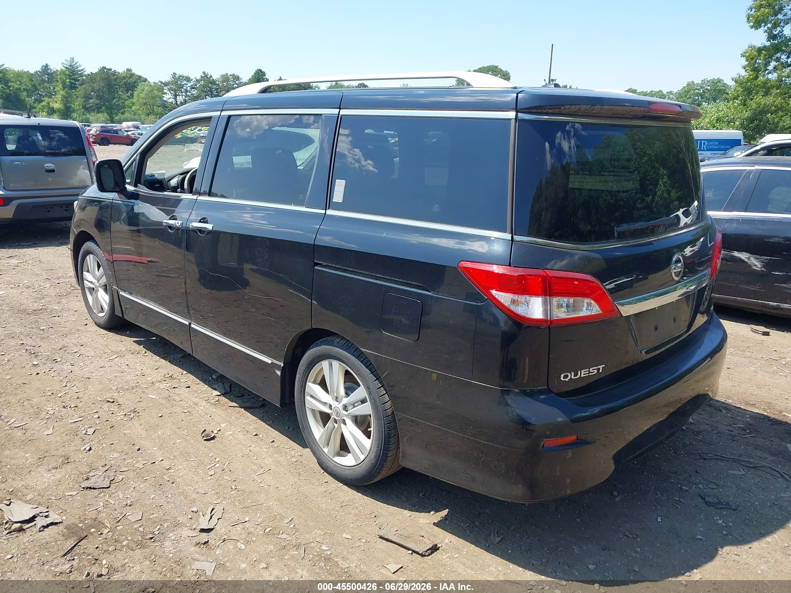 2013 Nissan Quest Sl Черный vin: JN8AE2KP2D9064798