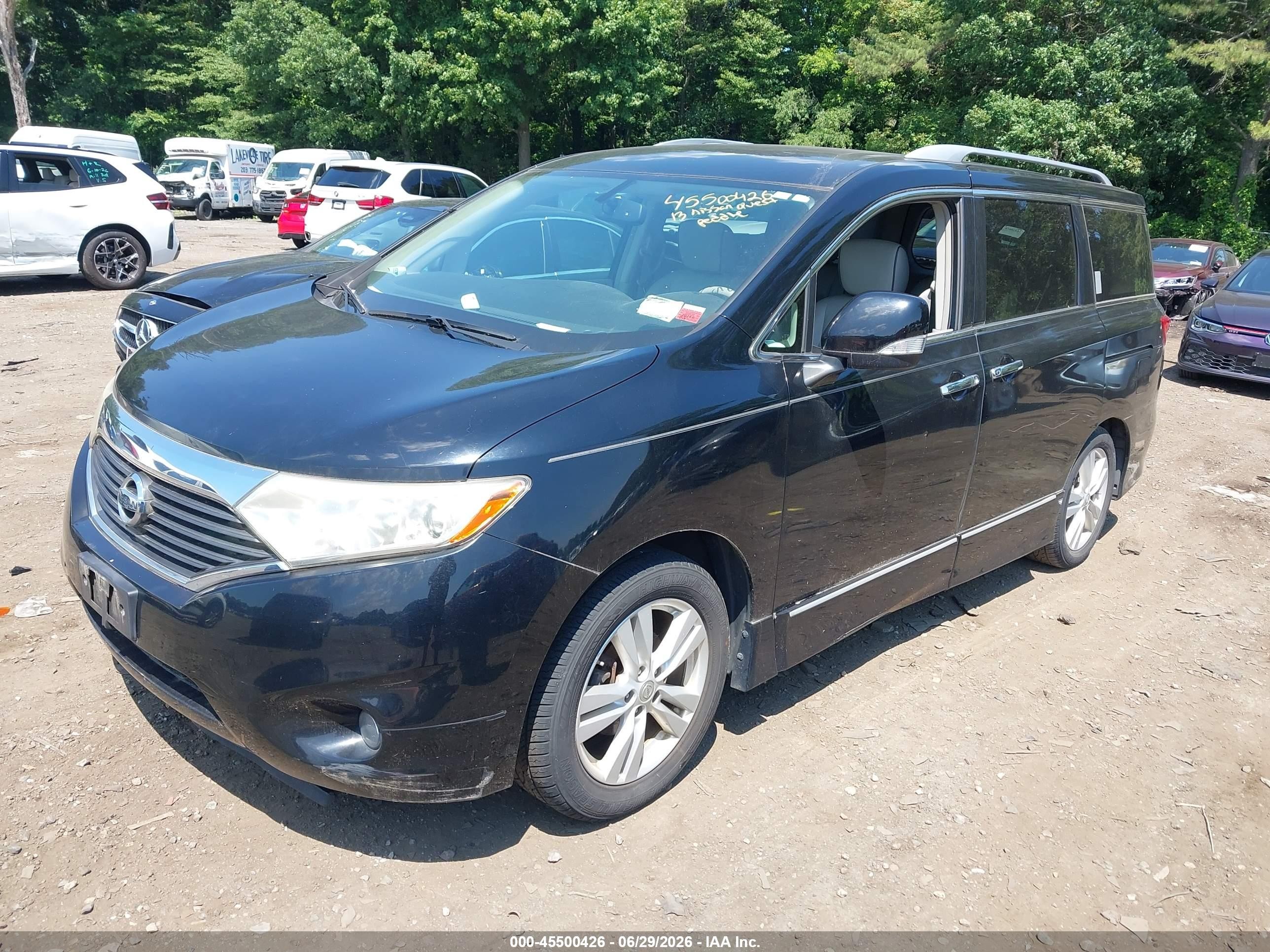 2013 Nissan Quest Sl Черный vin: JN8AE2KP2D9064798