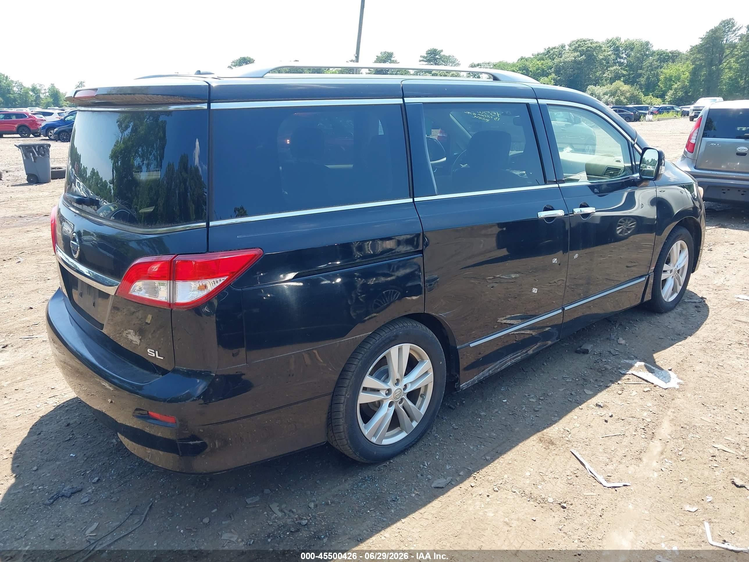 2013 Nissan Quest Sl Черный vin: JN8AE2KP2D9064798