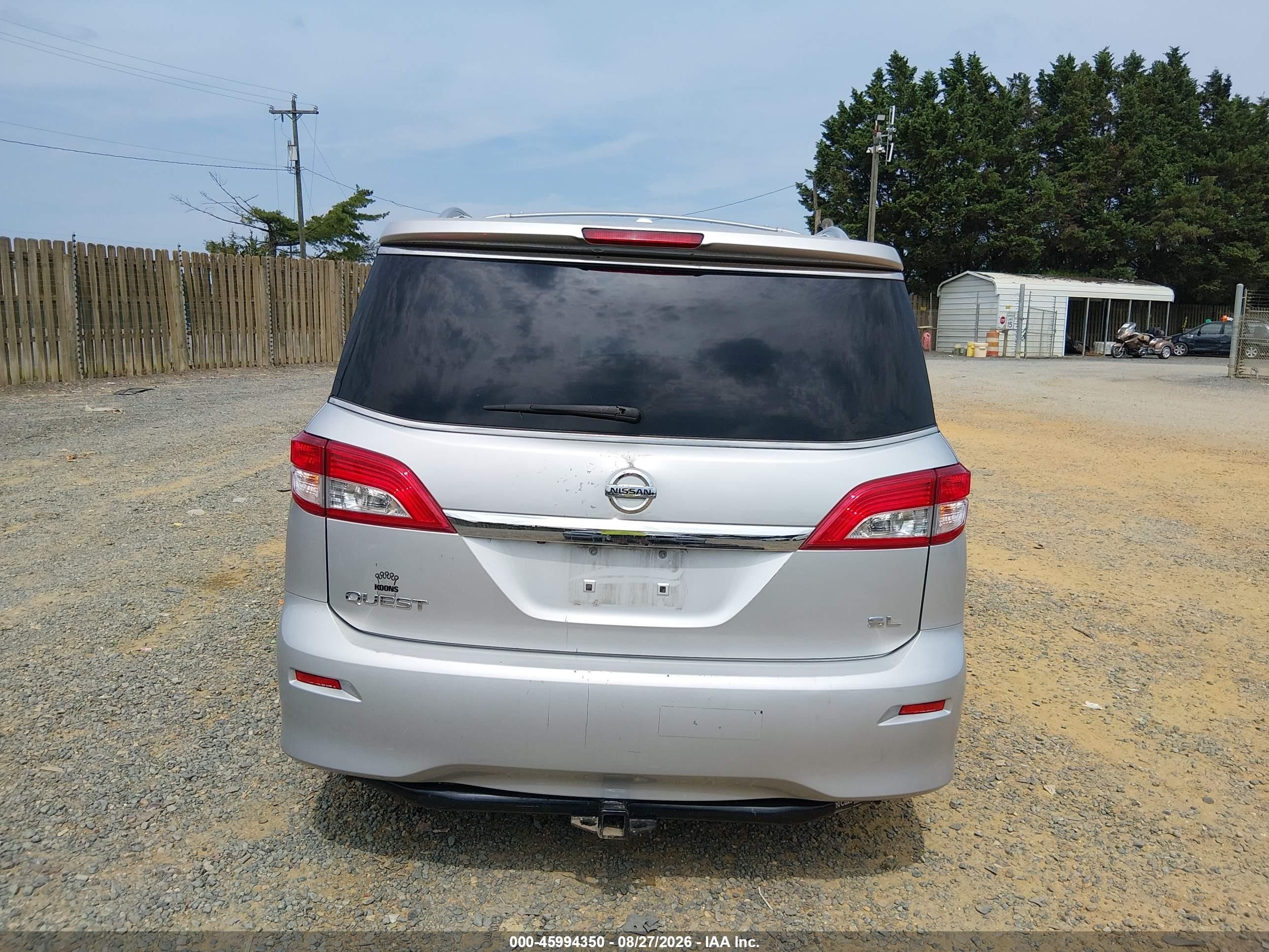 2014 Nissan Quest Sl Gray vin: JN8AE2KP2E9102774