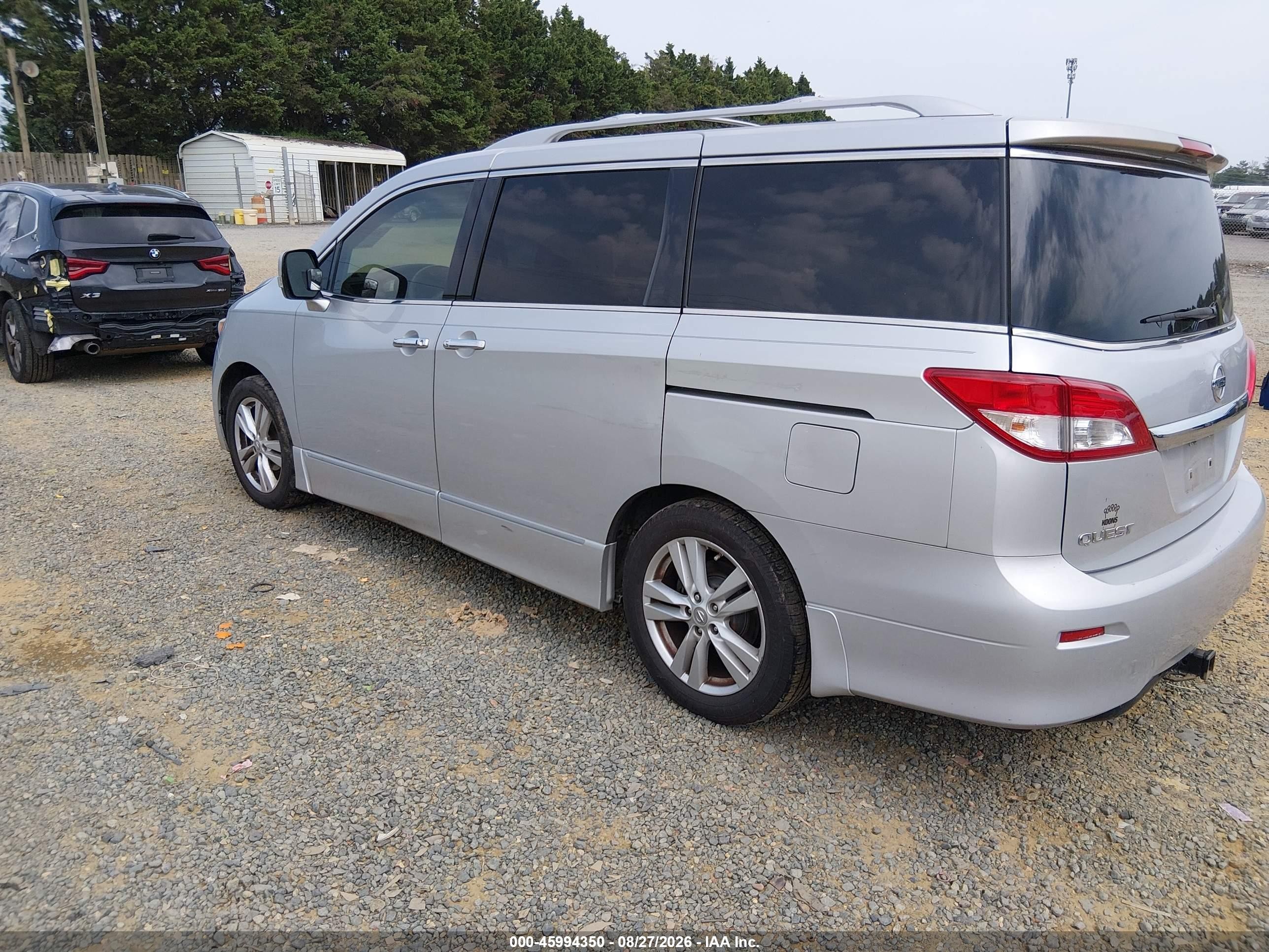 2014 Nissan Quest Sl Gray vin: JN8AE2KP2E9102774