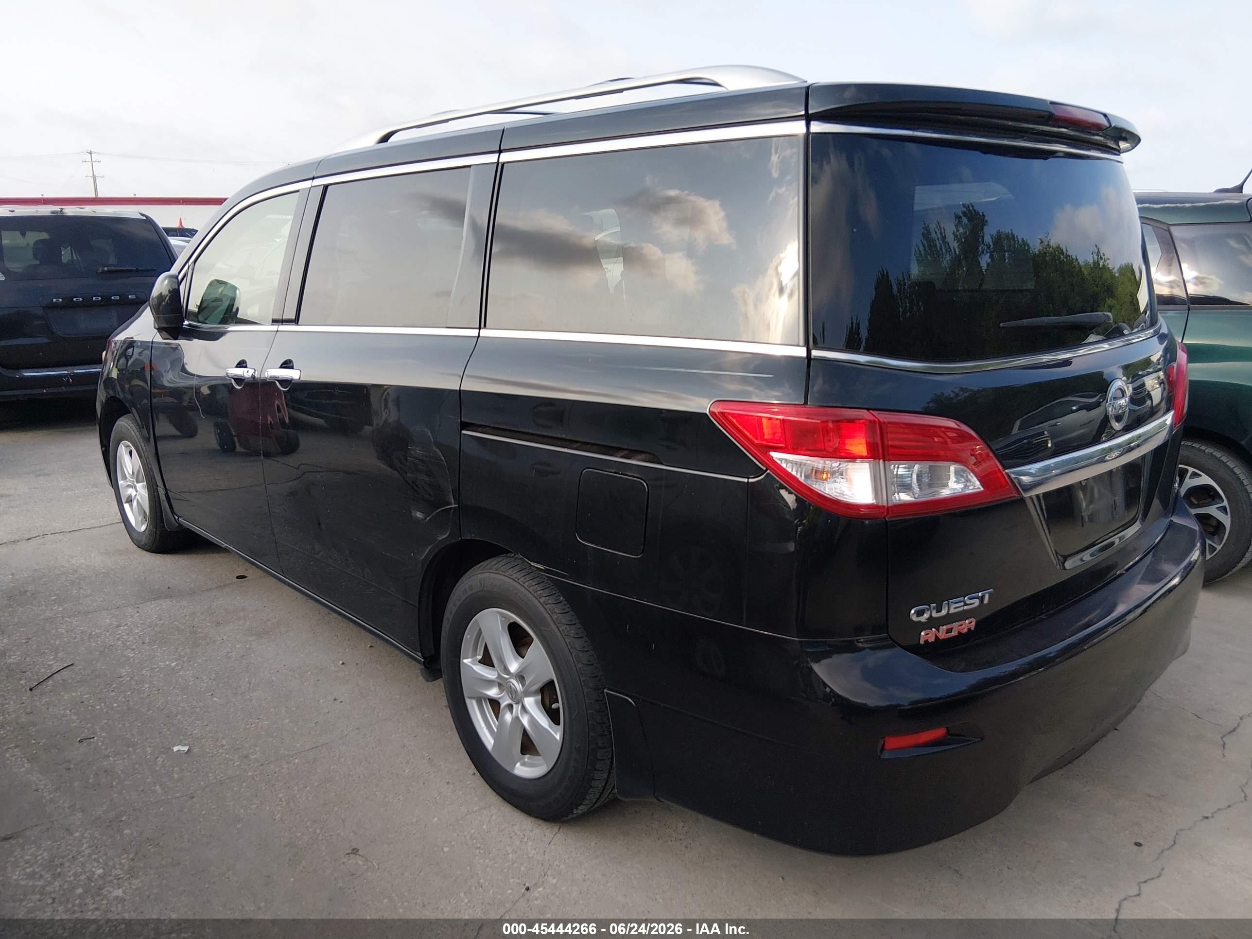 2012 Nissan Quest Sv Black vin: JN8AE2KP3C9047278