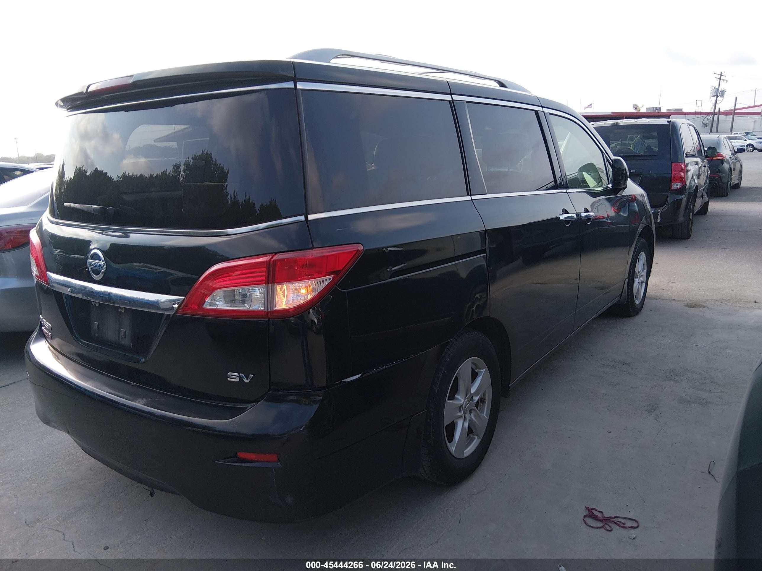 2012 Nissan Quest Sv Black vin: JN8AE2KP3C9047278