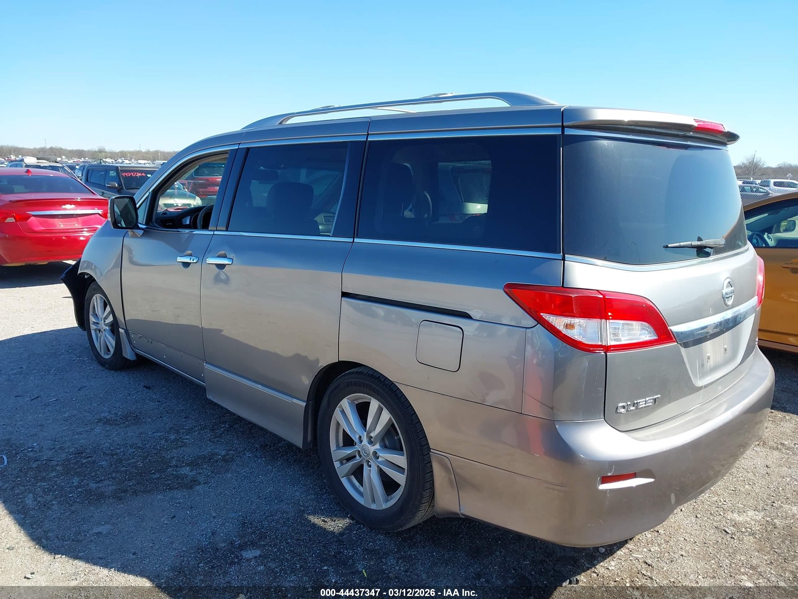 2012 Nissan Quest Sl Silver vin: JN8AE2KP3C9048494